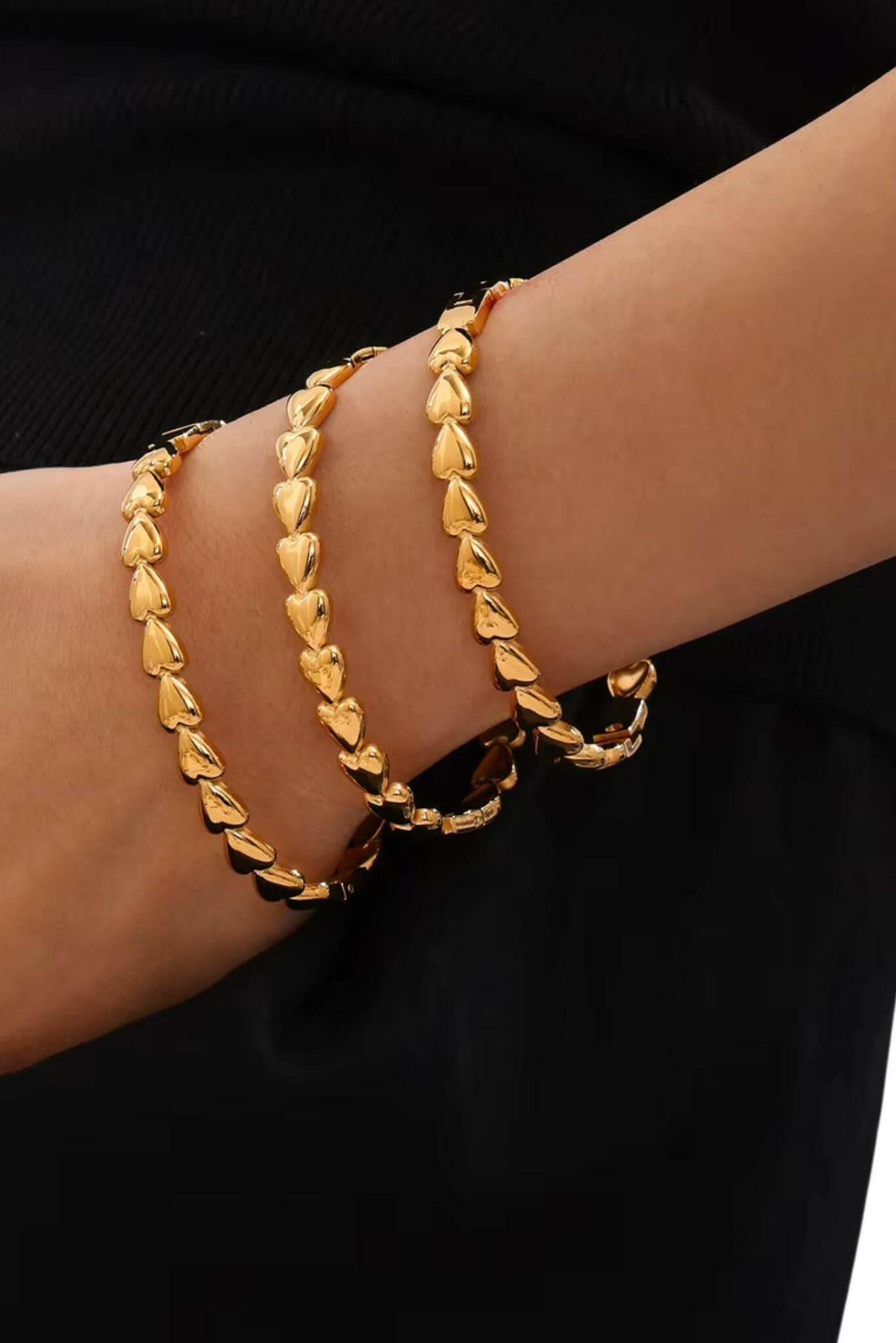 Waterproof Gold Plated Band Love Bracelet