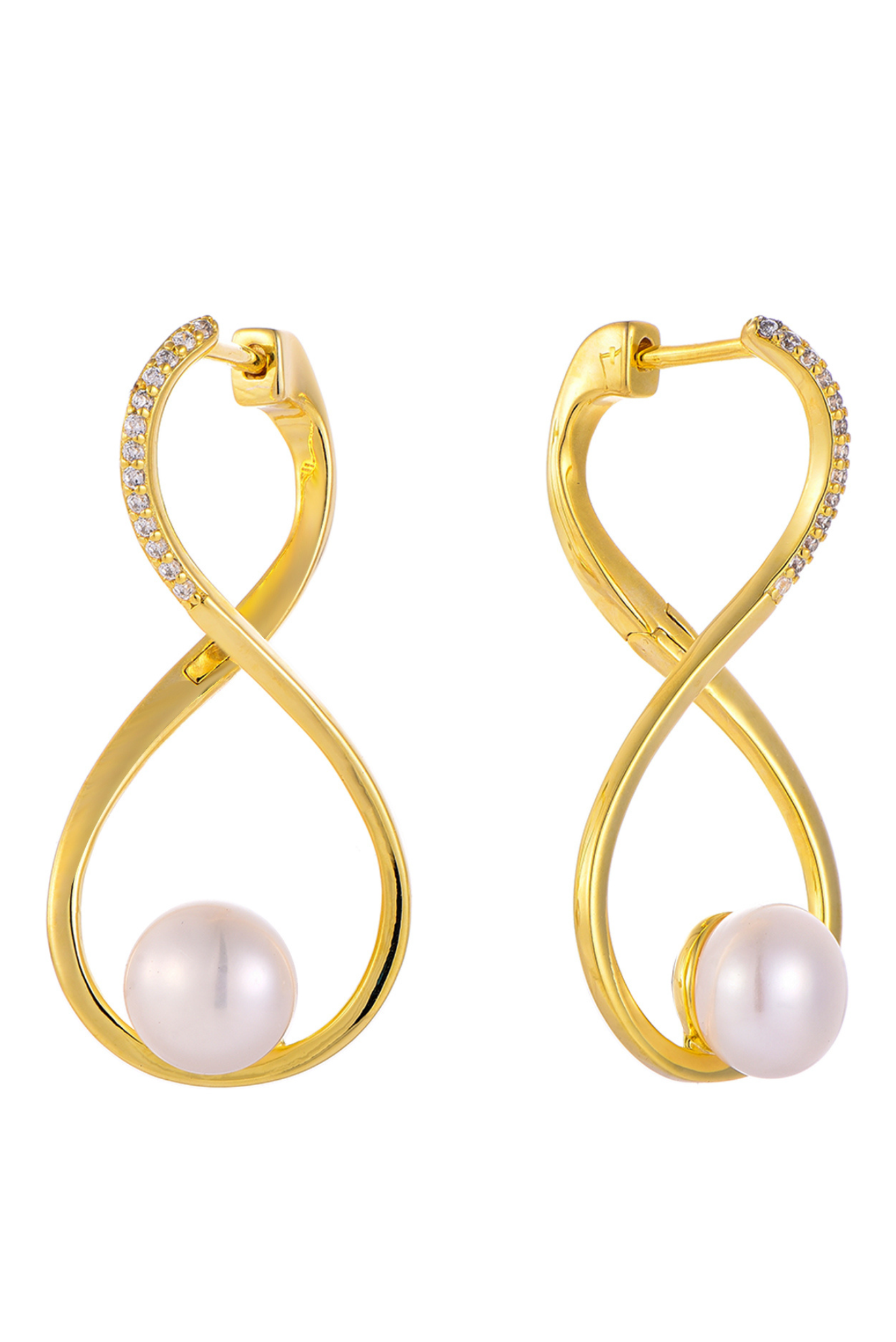 Waterproof Infinity Earrings with Pearl Hoop Earrings,Akalia,www.akaliaofficial.com