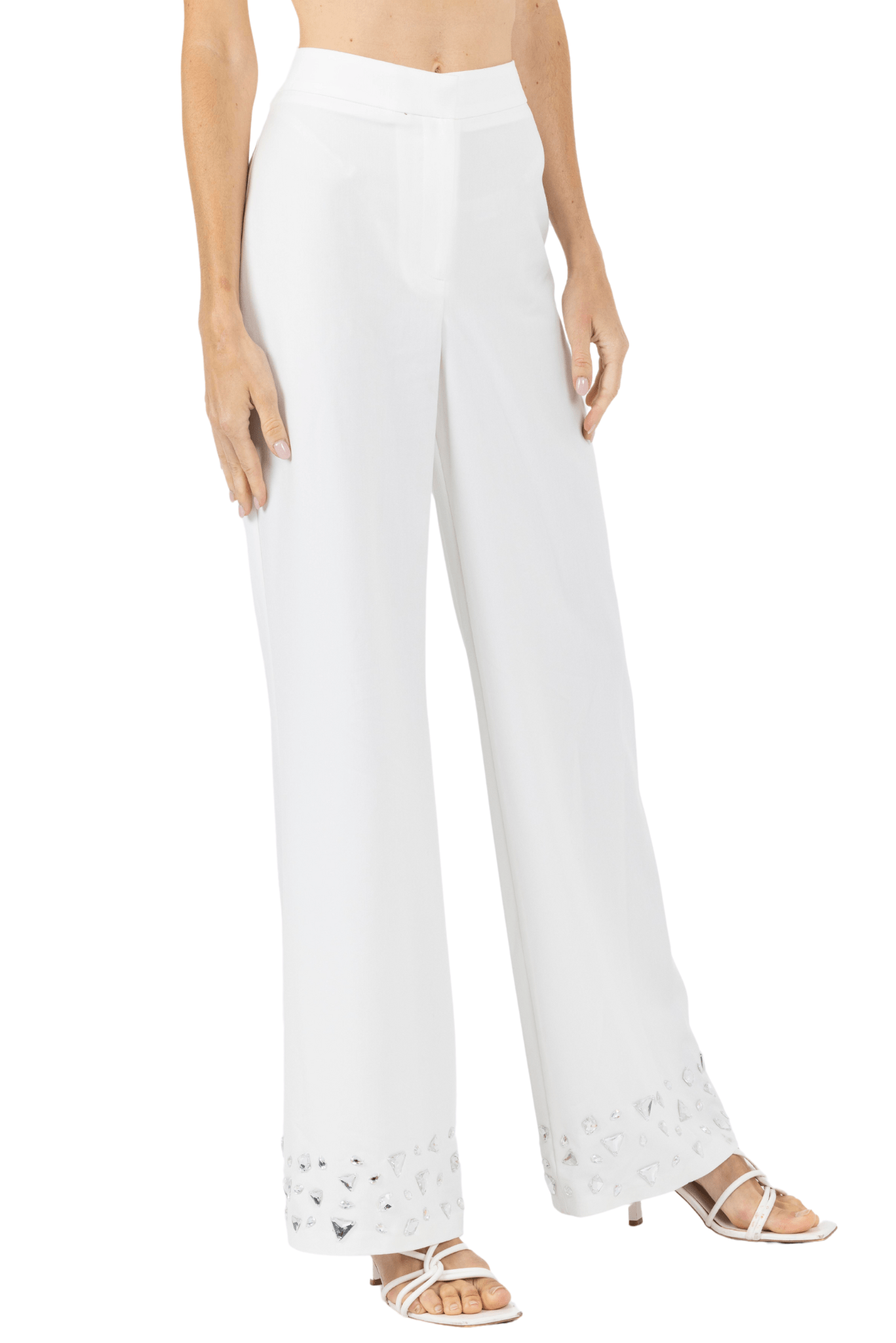 Ameli White Flared Pants - Akalia