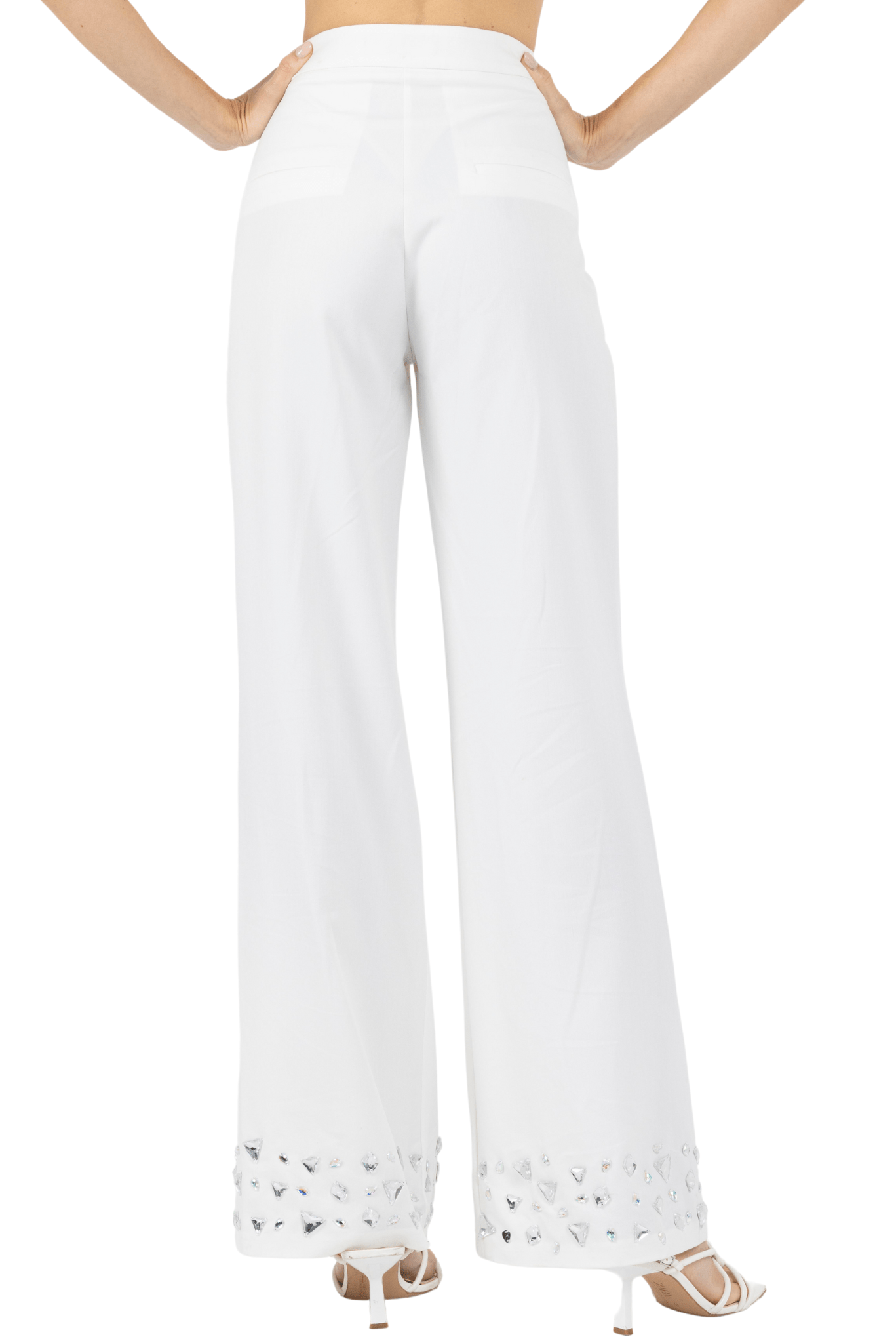 Ameli White Flared Pants - Akalia