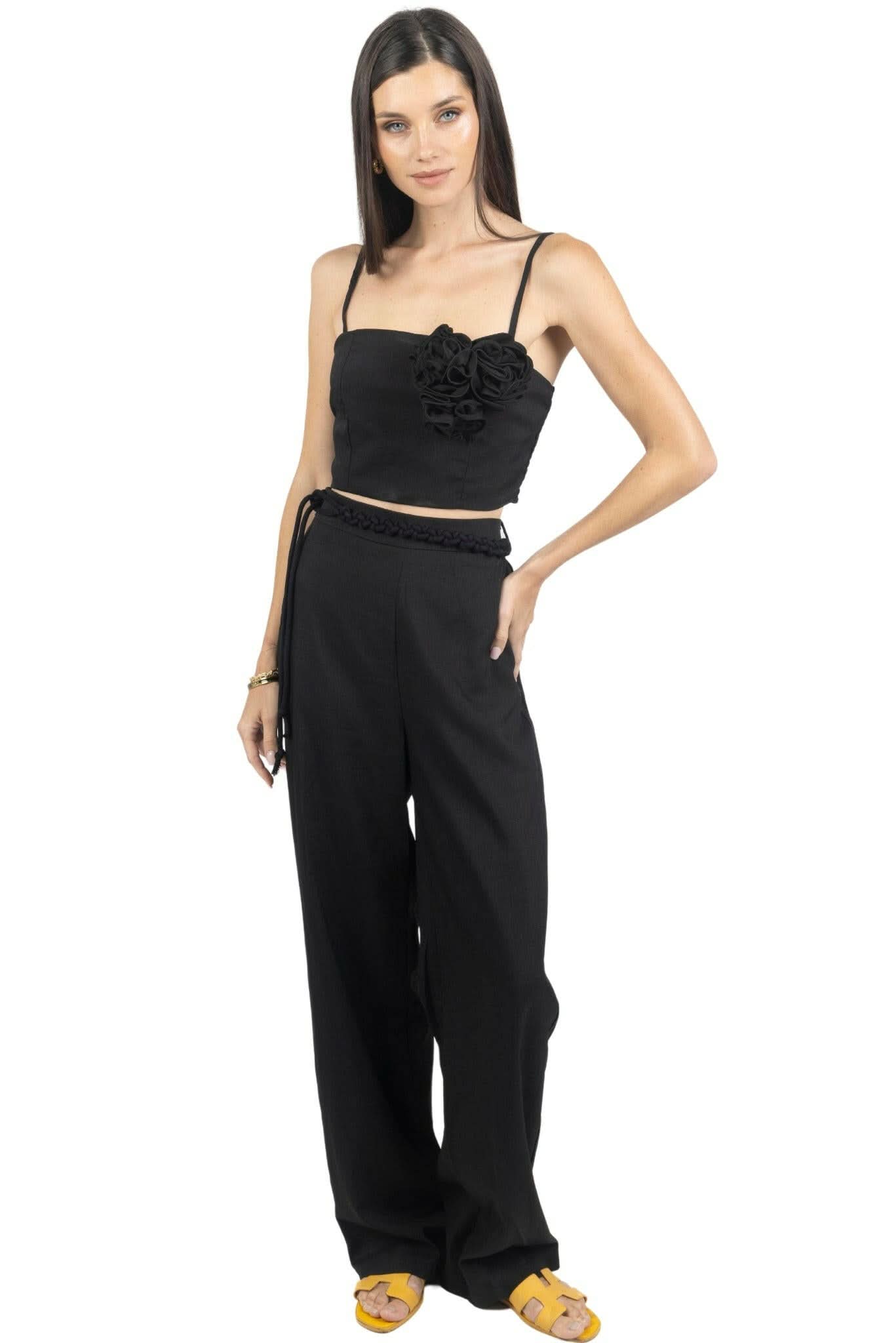 Rosalia Pants and Top Set in Black - Akalia