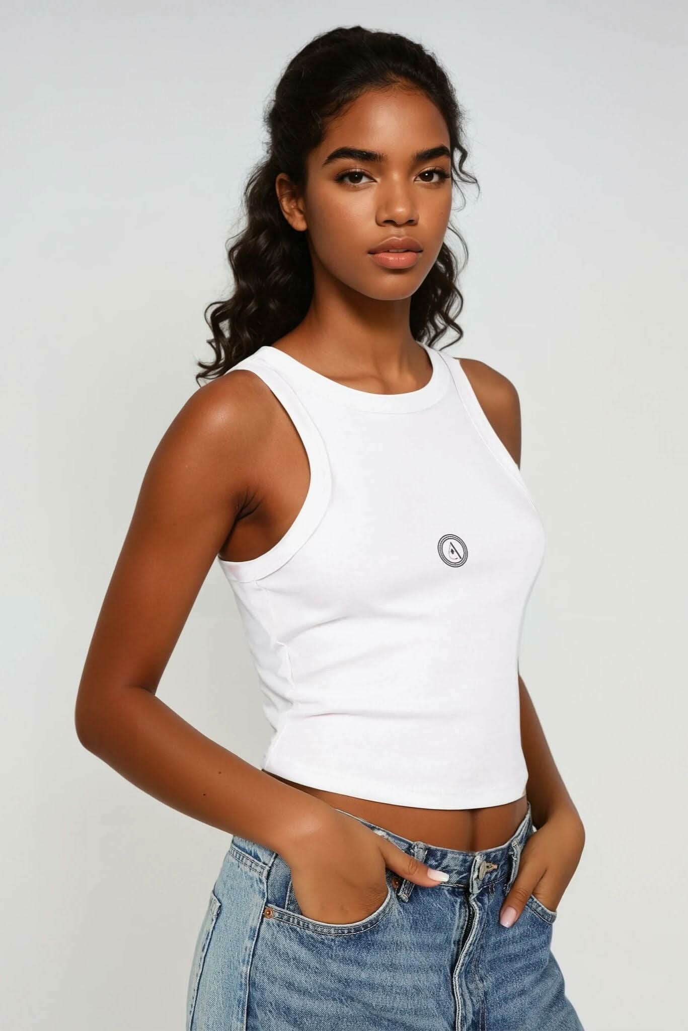 Tina Micro Rib Racer Tank Top - Akalia