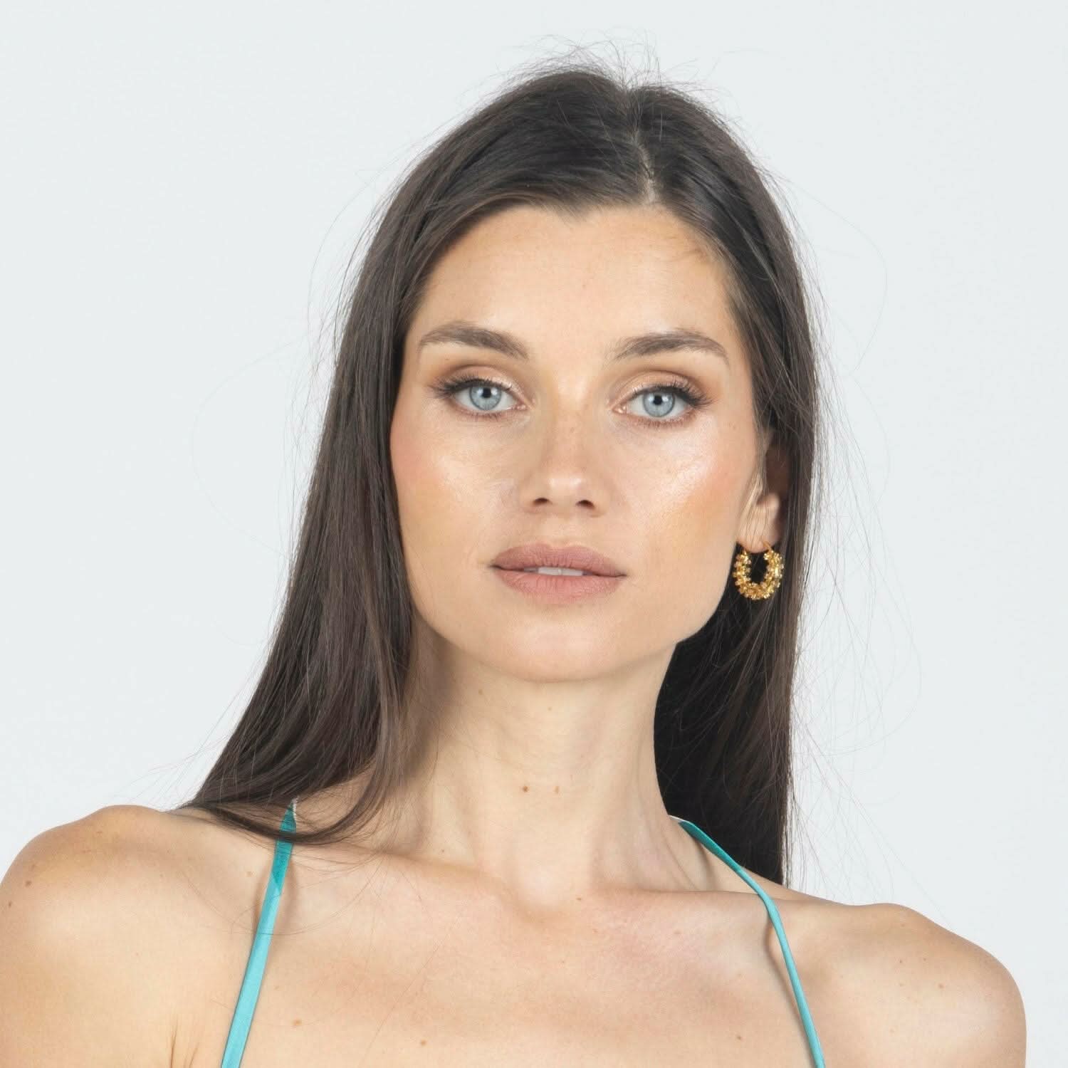 Waterproof 18k Gold Plated Sparkling Hoop Earring - Akalia