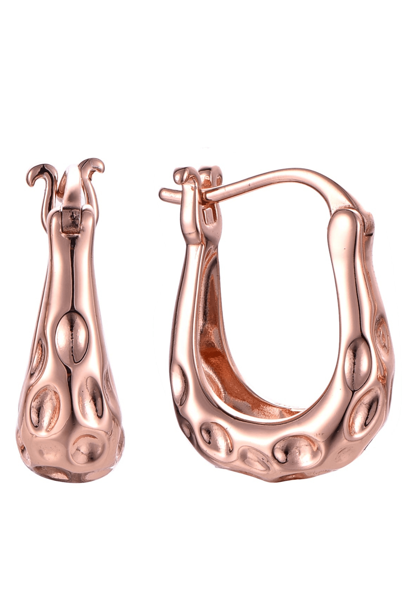 Waterproof Rose Gold Plated Irregular Hoop Earrings - Akalia