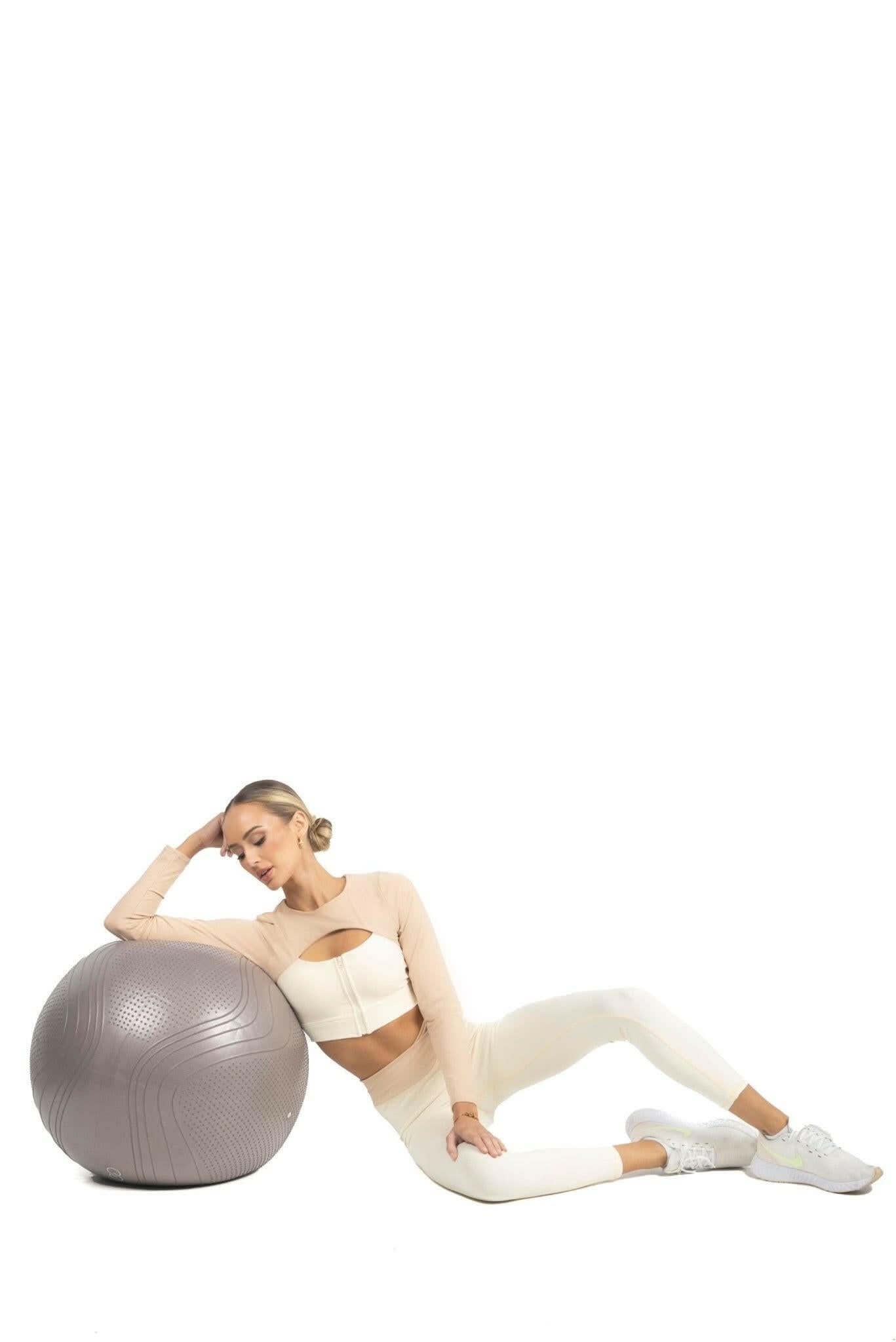 Alisha V Waistline Colorblock Legging in Beige - Akalia