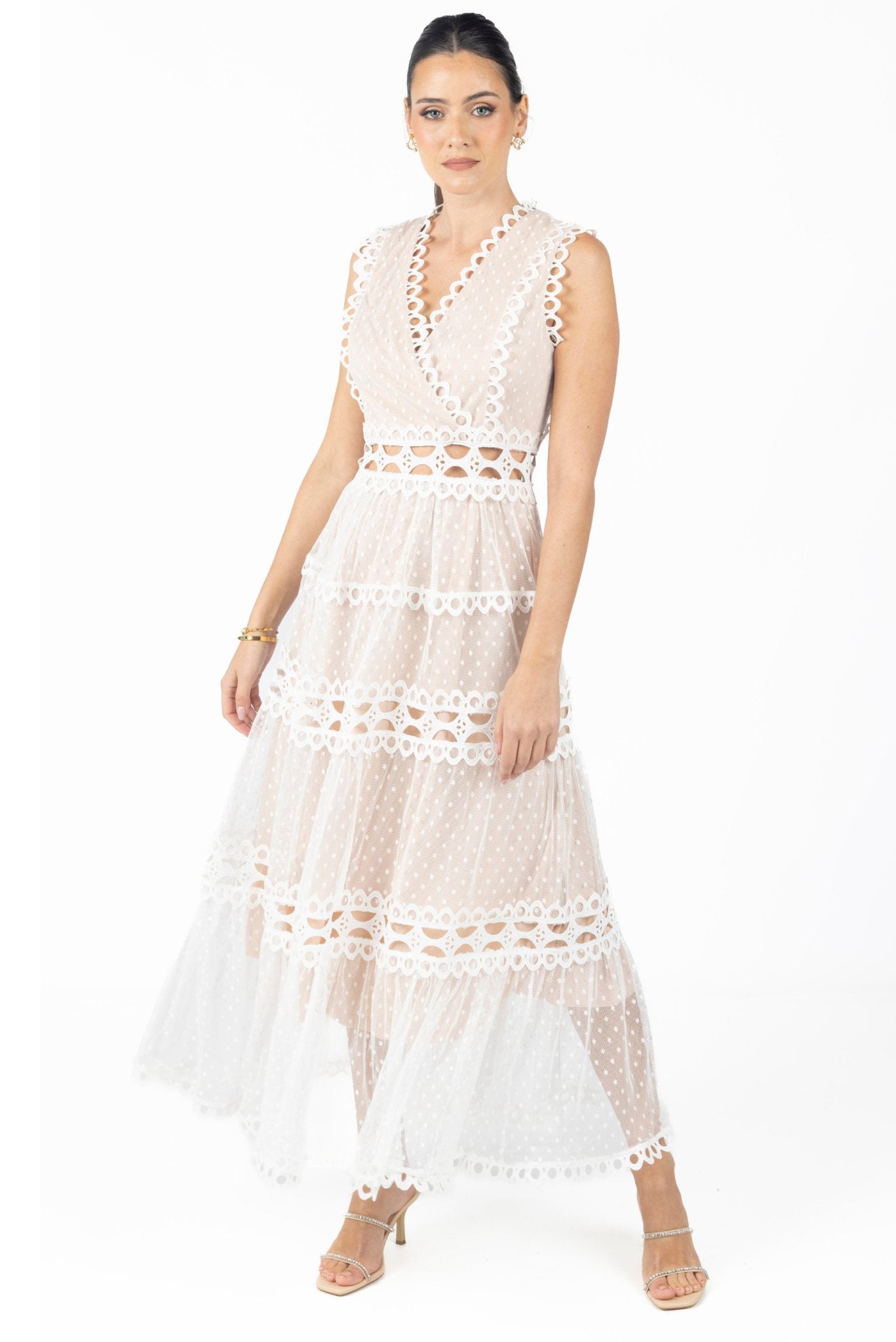 Blair White Lace Maxi Dress - Akalia