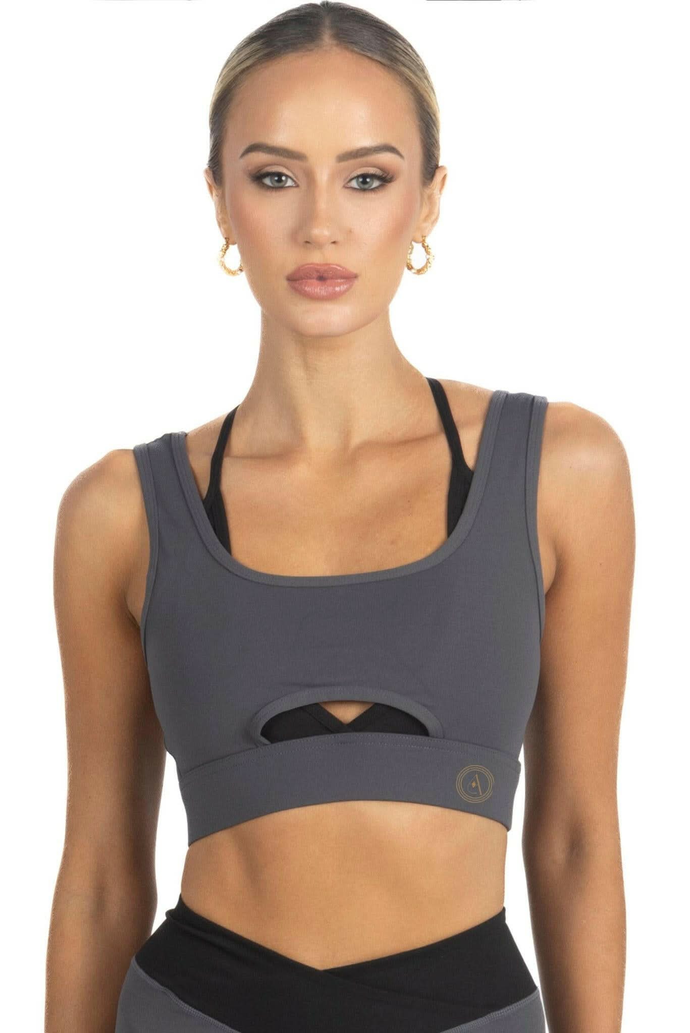 Cleo Color Block Activewear Sportsbra in Black - Akalia