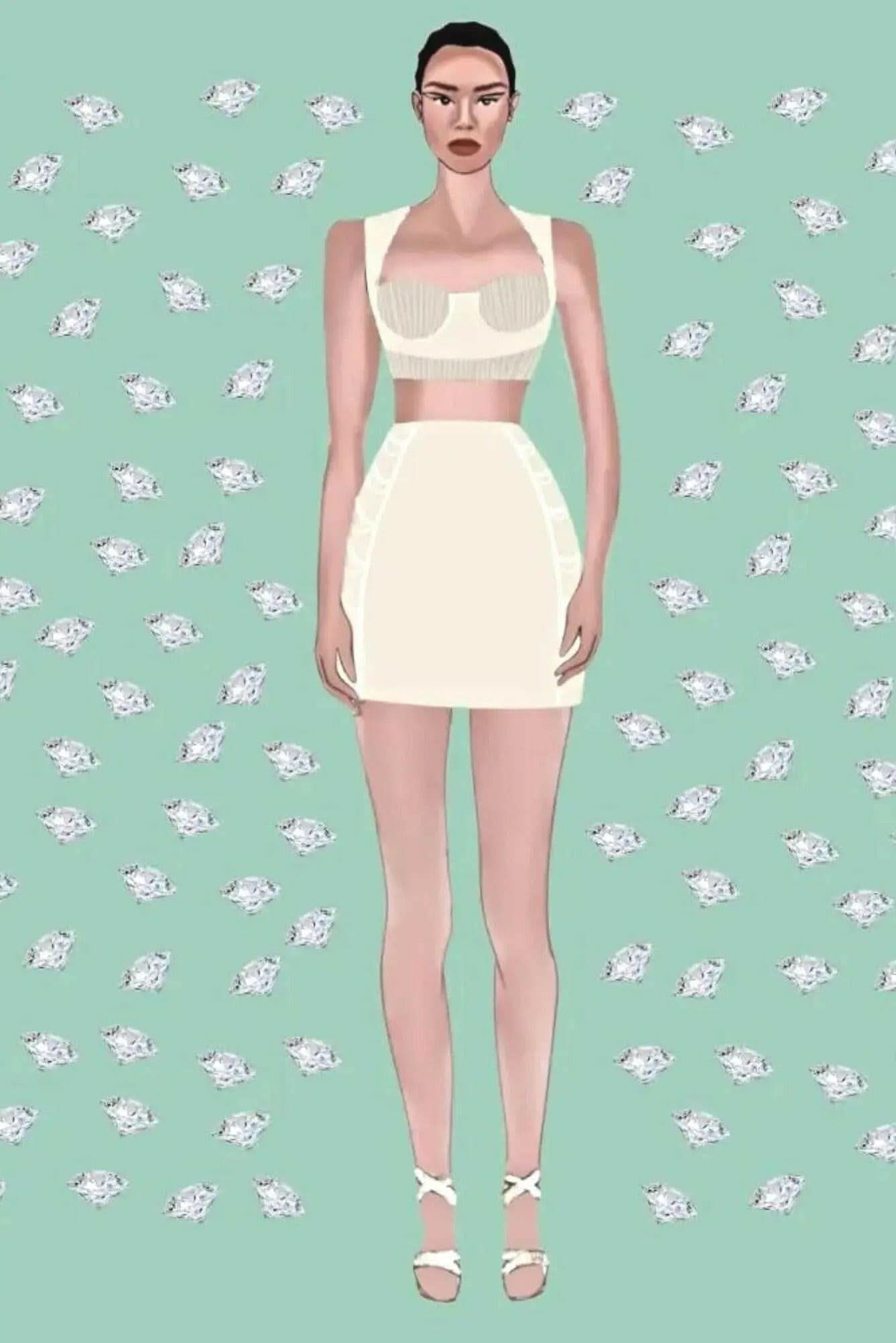 Jewels Are My Best Friend Black Pearl / Moonstone Skirt - Akalia