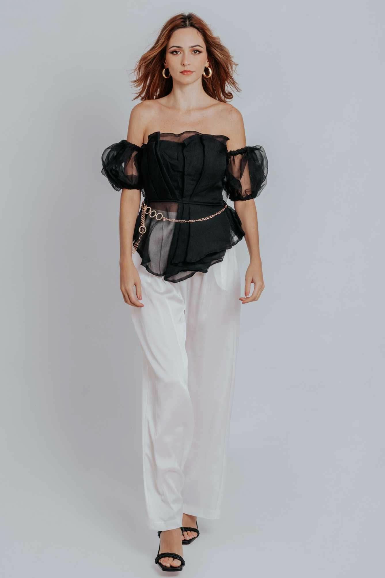 Raven Peplum Top - Akalia