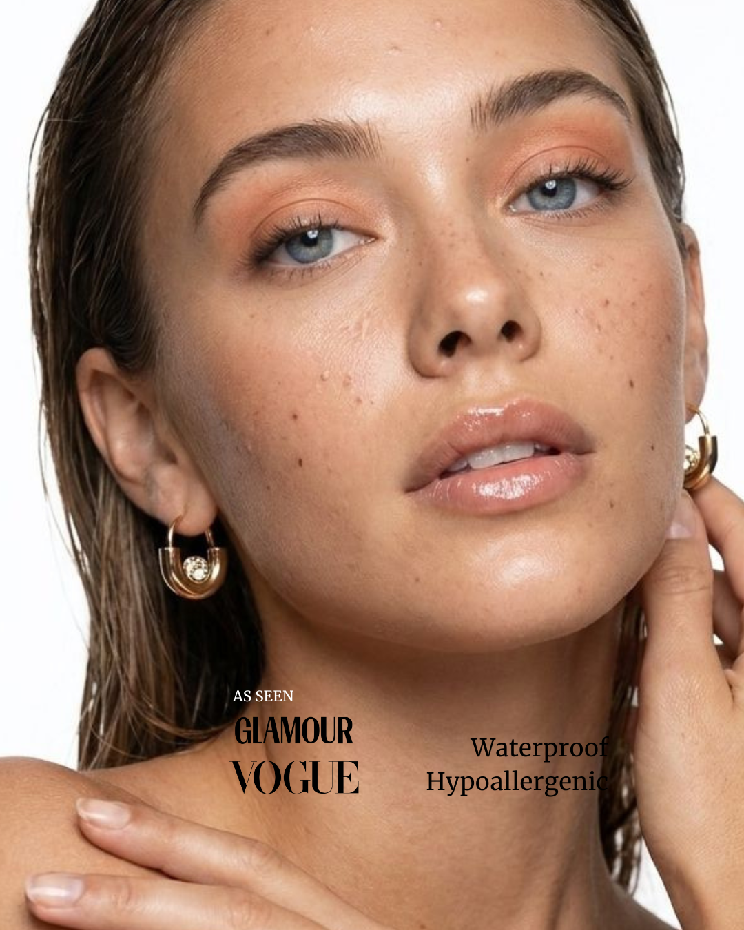 Solene Waterproof Floating Crystal Hoop Earring - Akalia