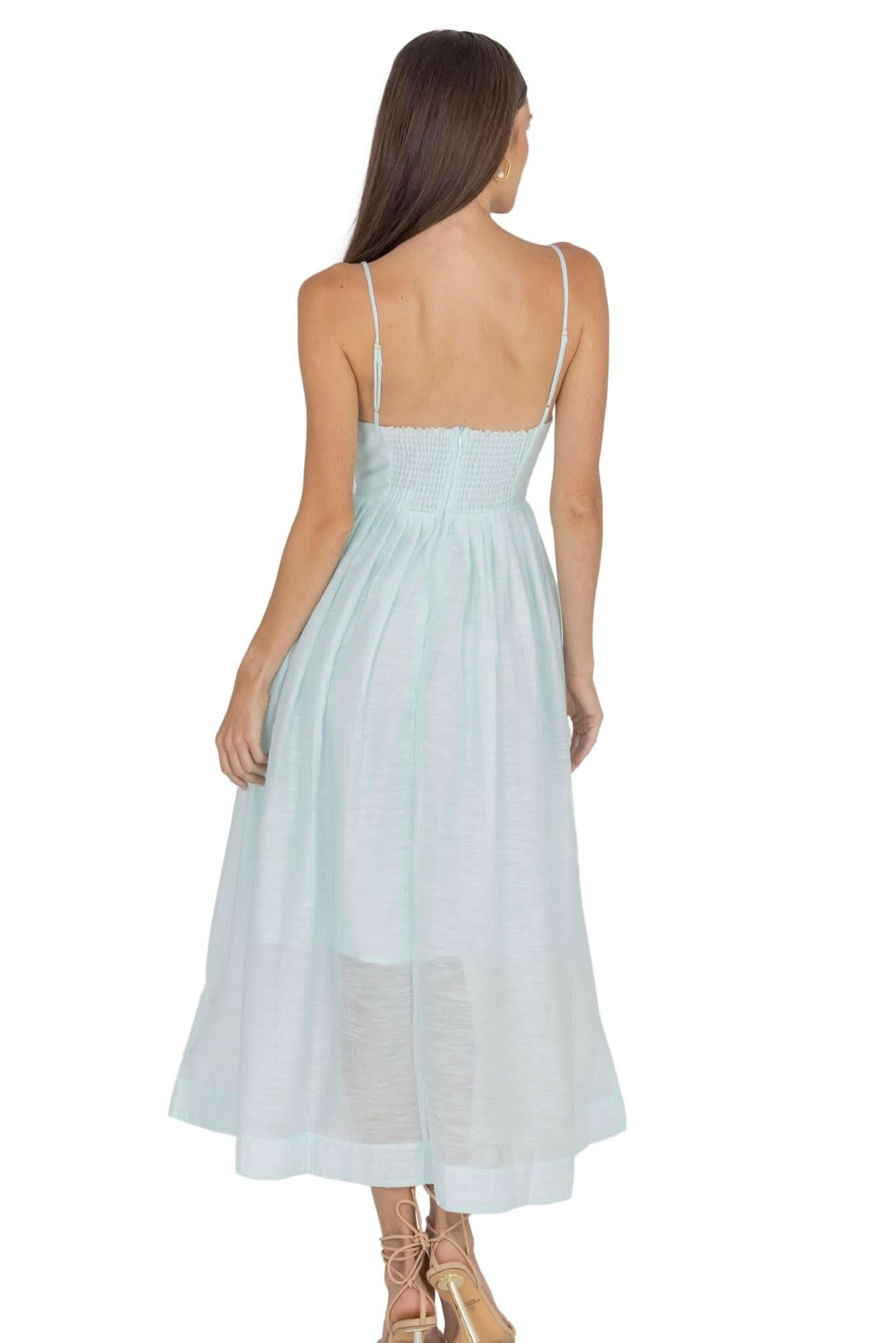 Adeli V Neck Midi Dress - Akalia