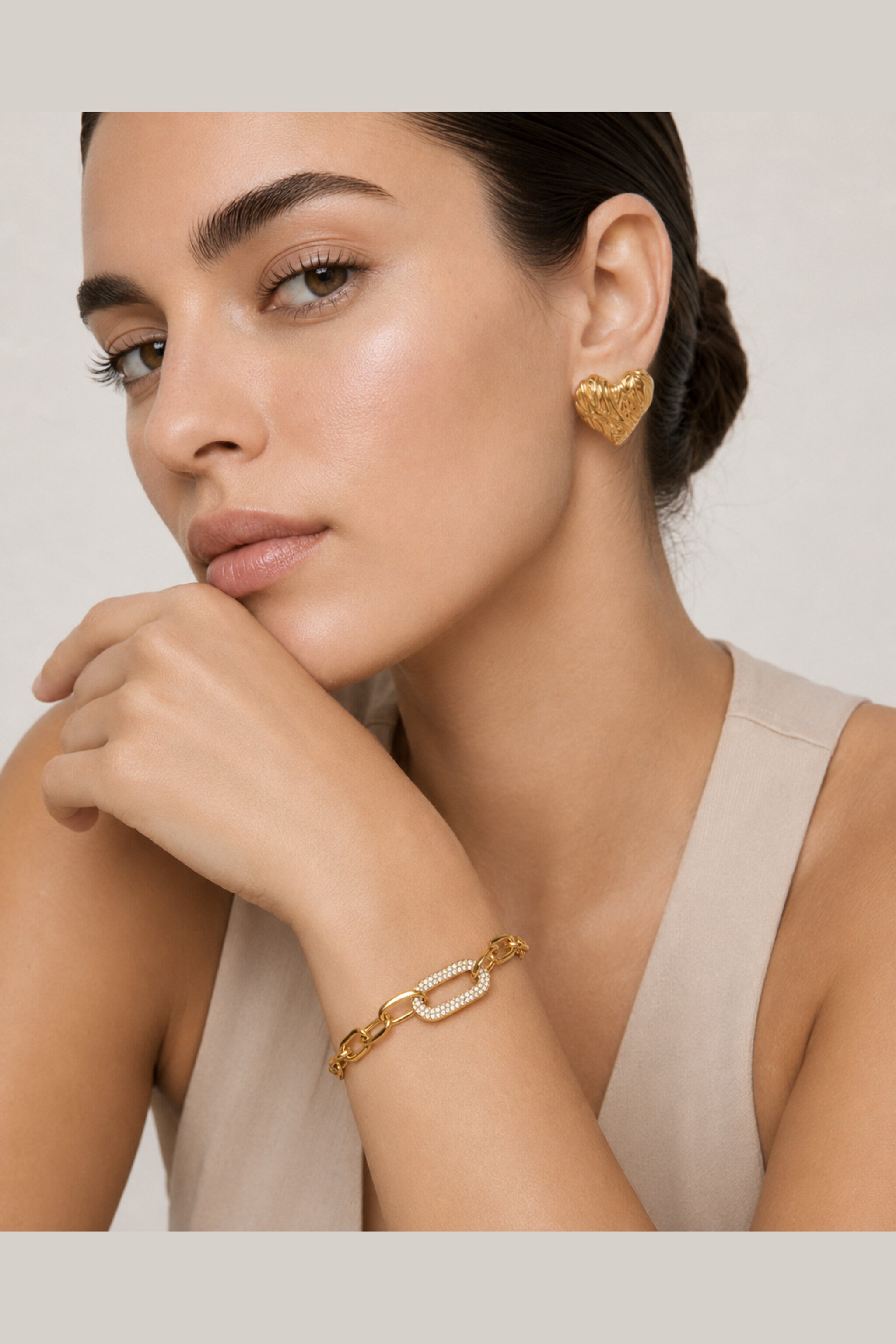 Amara Waterproof Molten Heart Stud