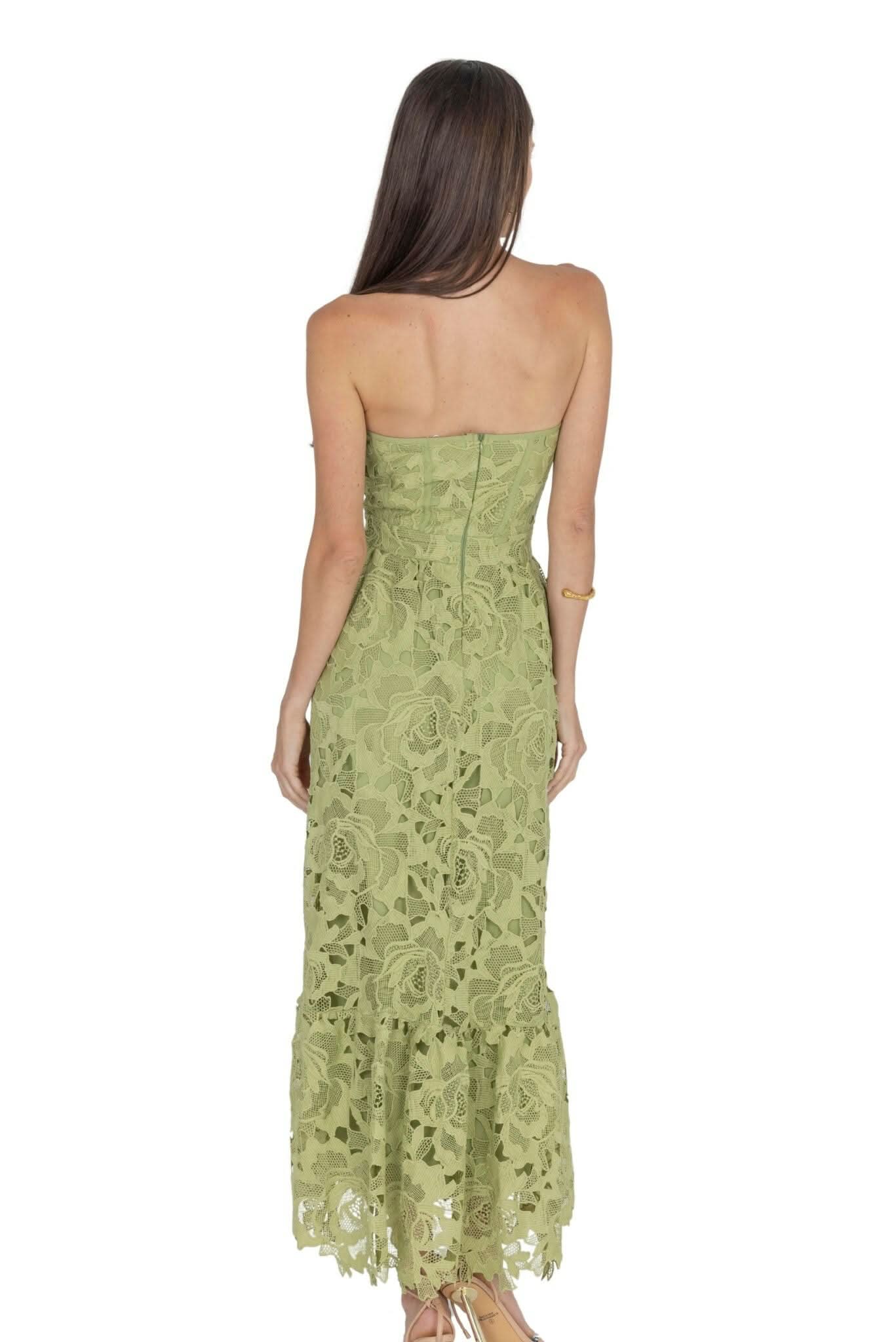 Amelia Lace Bustier Midi Dress Guipure Lace Akalia Amelia Lace Bustier Midi Dress Guipure Lace Akalia