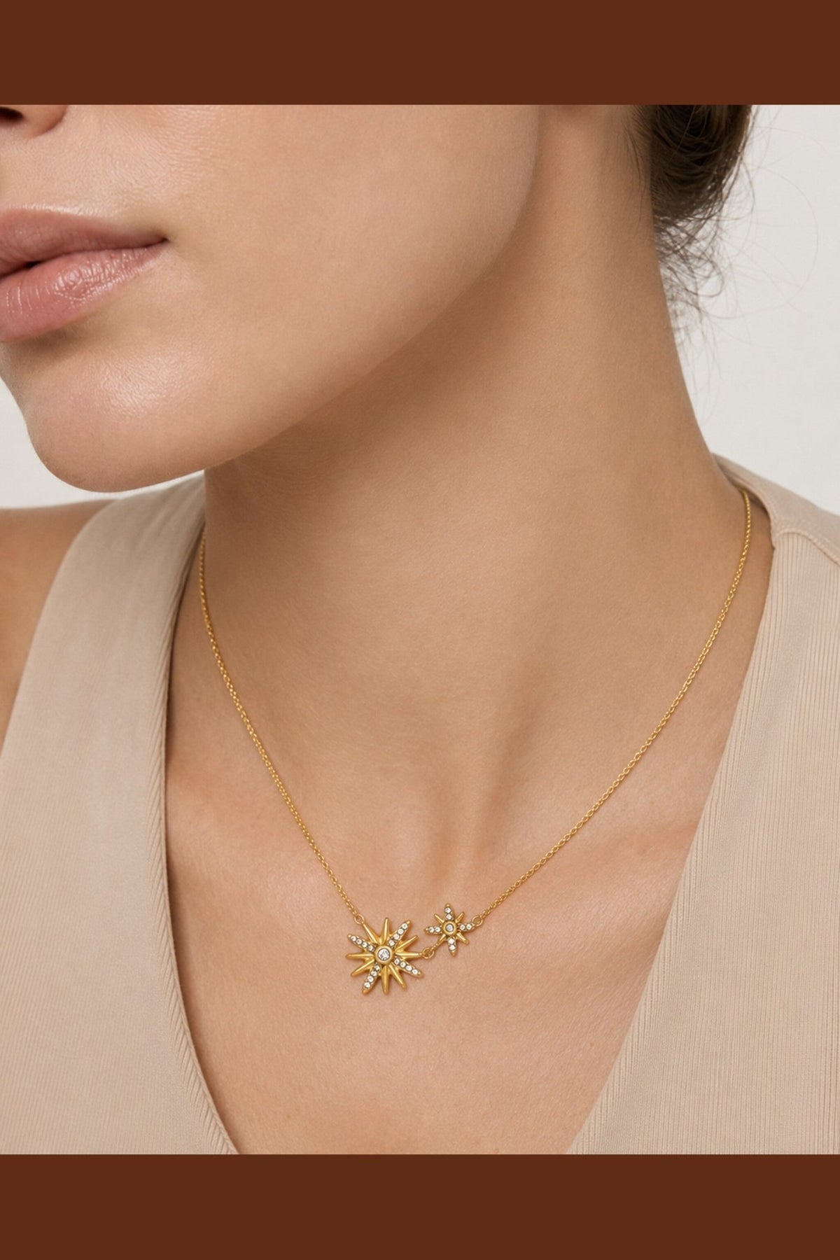 Astra Waterproof Celestial Starburst Necklace - Akalia