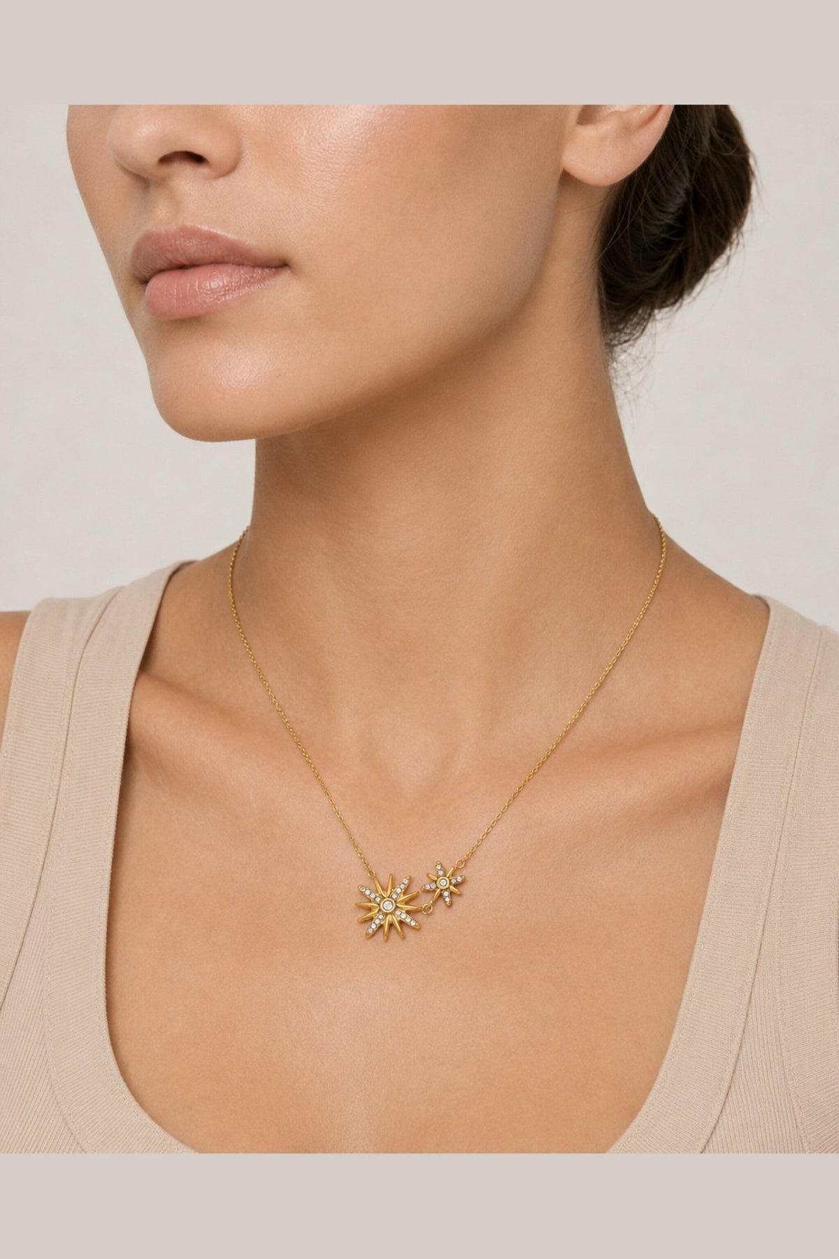 Astra Waterproof Celestial Starburst Necklace - Akalia