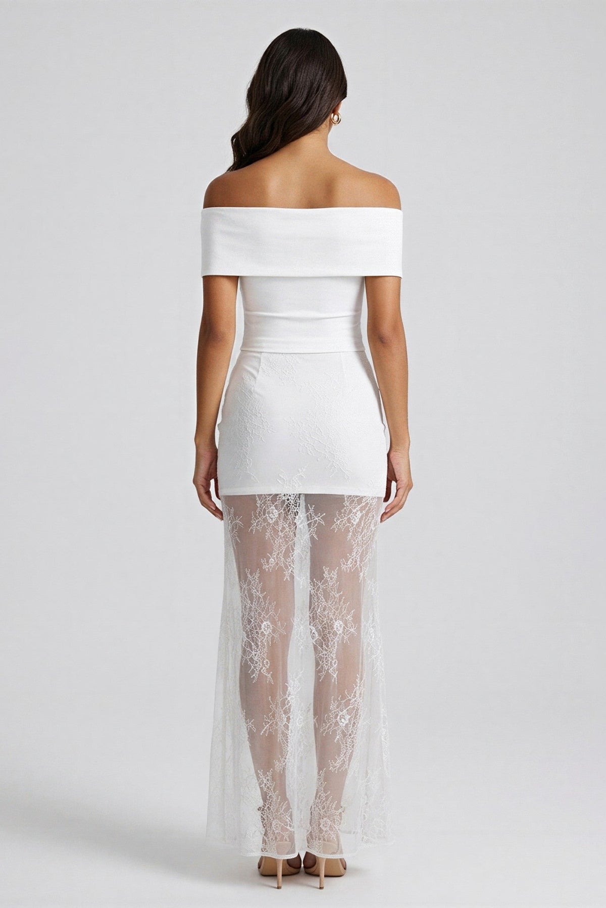 Aurelie Off-Shoulder Lace Maxi Skirt Set - Akalia