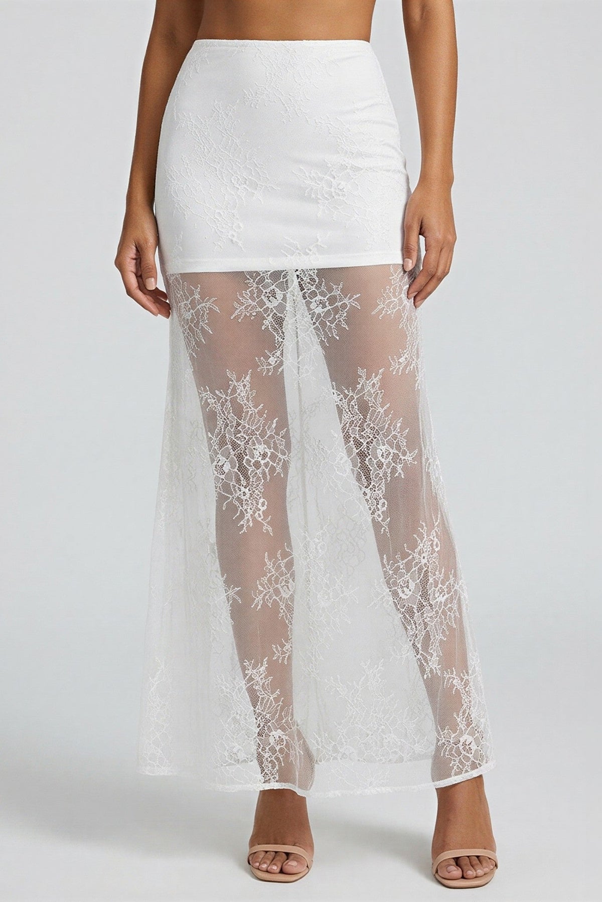 Aurelie Off-Shoulder Lace Maxi Skirt Set - Akalia
