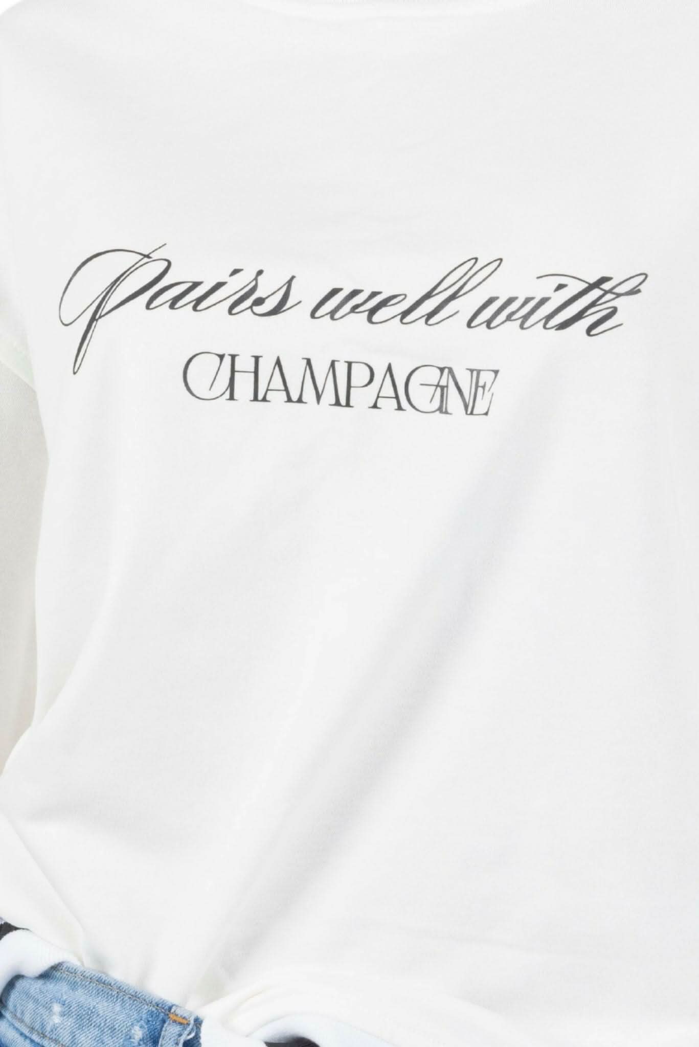 Bella Printed Round Neck Pullover Sweatshirt White - Akalia