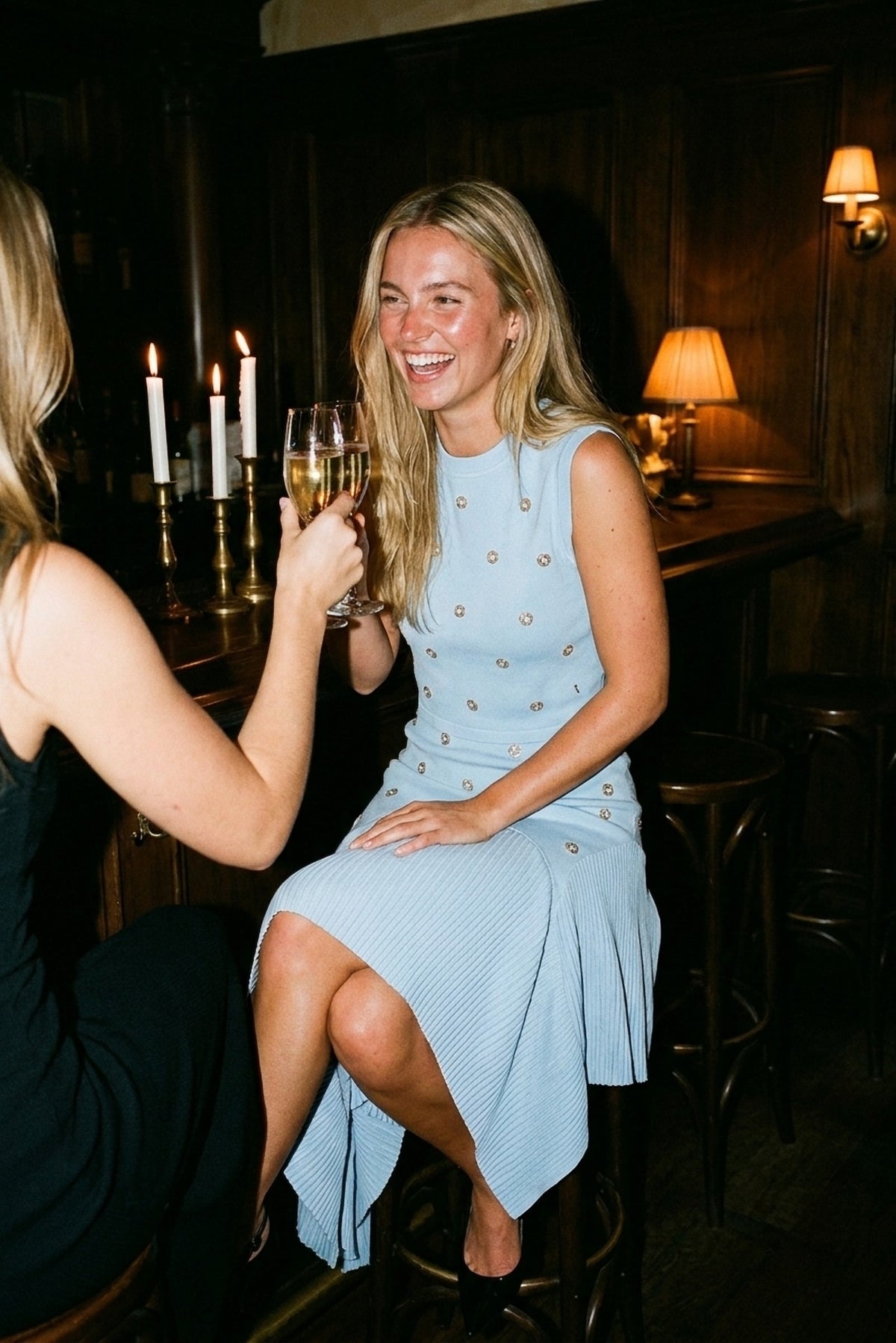 Colette Embellished Knit Vest and Asymmetric Skirt Set styled for a night out - The Candlelight Edit - Akalia