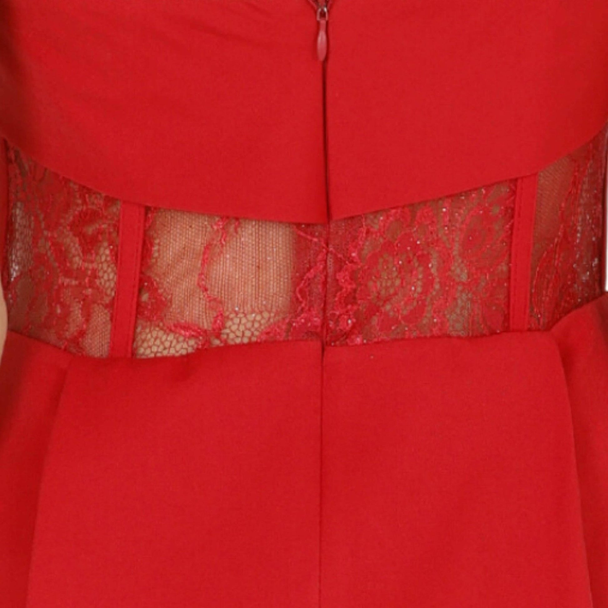 Daisy Strapless Lace Corset Dress (Red) - Akalia