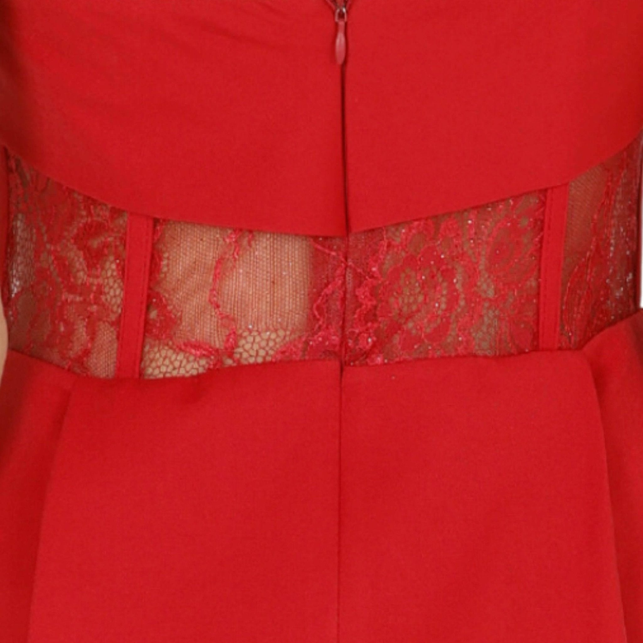 Daisy Strapless Lace Corset Dress (Red) - Akalia