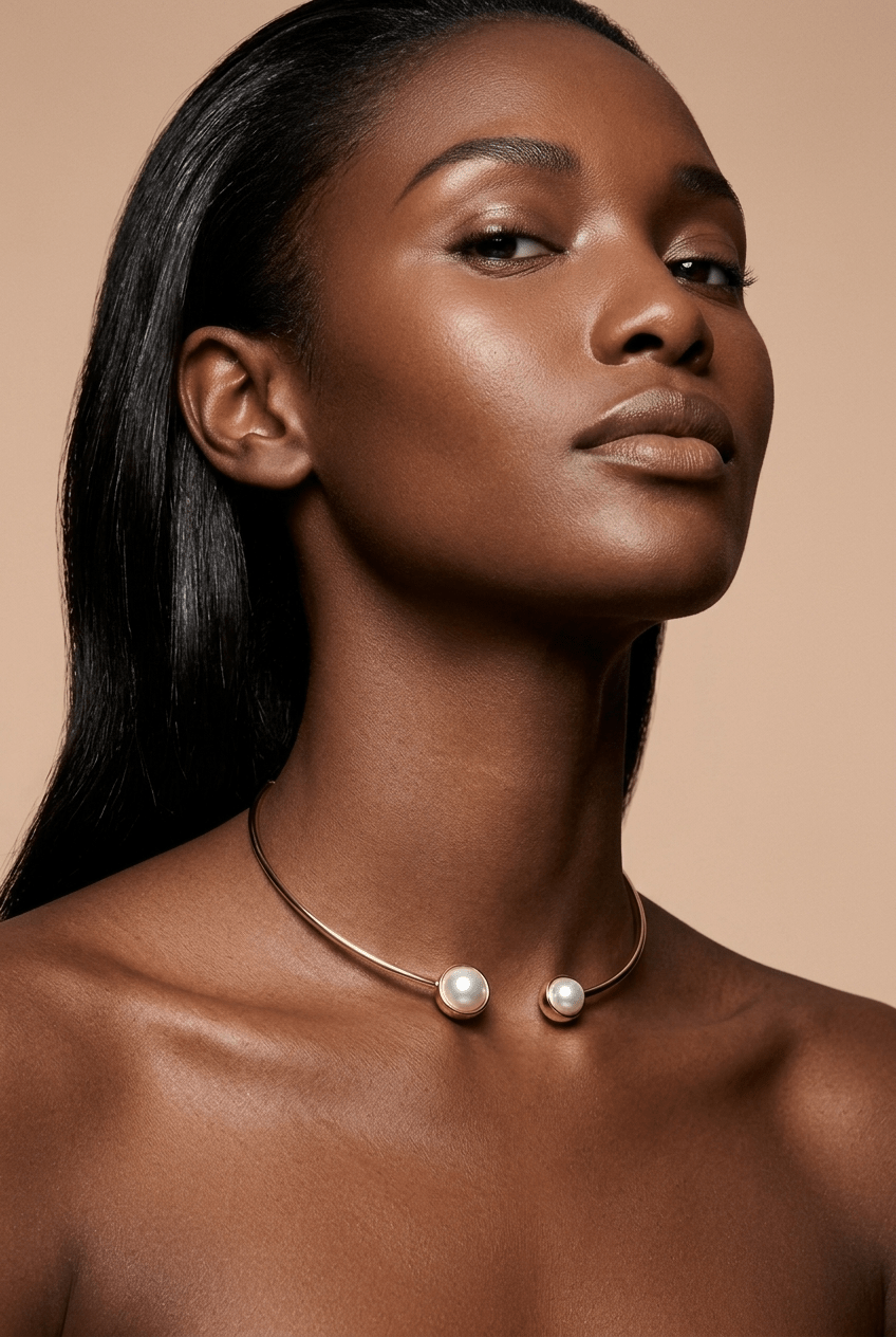 Duo Open Collar Necklace — Two Pearl (Pre-Order) - Akalia
