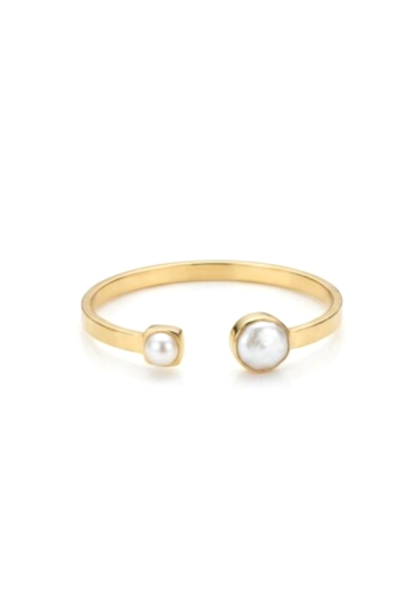 Duo Open Cuff Bracelet — Two Pearl (Pre-Order) - Akalia