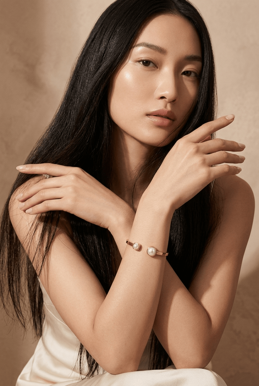 Duo Open Cuff Bracelet — Two Pearl (Pre-Order) - Akalia