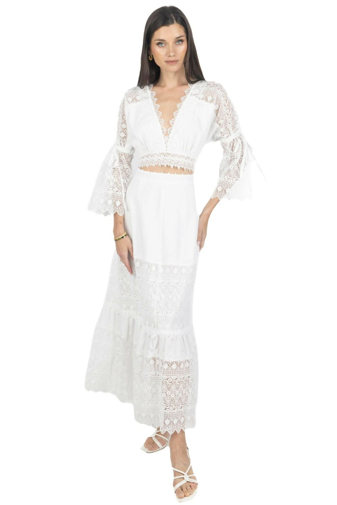 Emily Guipure Lace Top & Maxi Skirt Set - Akalia