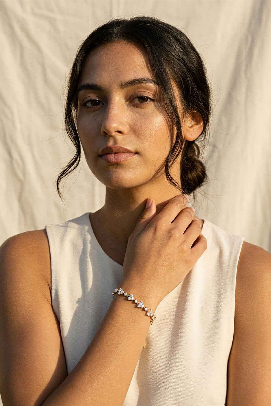 Fleur Waterproof Floral CZ Cluster Bracelet - Akalia