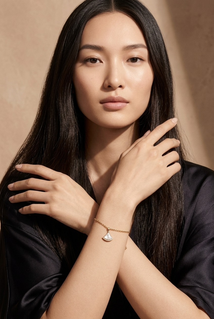 Aria Fan Charm Bracelet on model