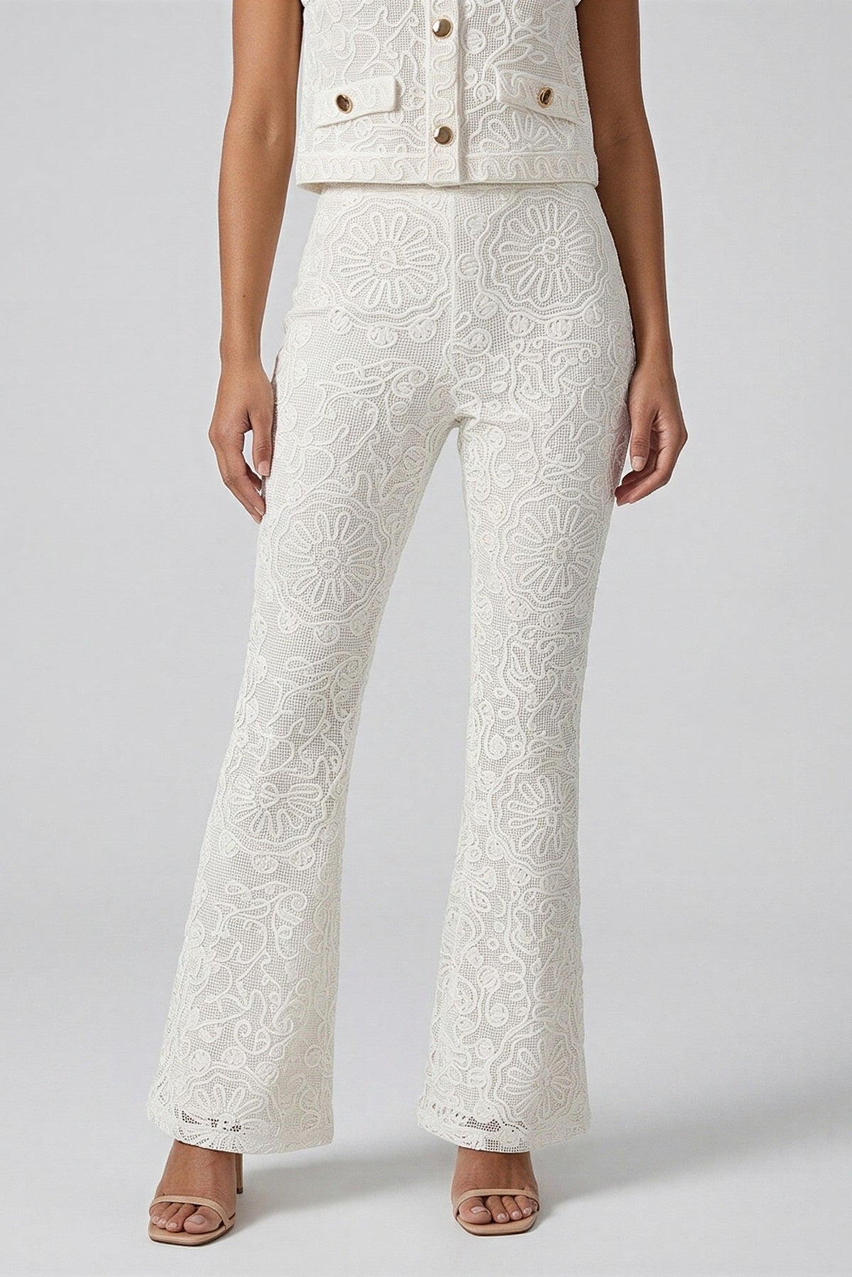 Isadora Lace Vest and Flare Pant Set - Akalia