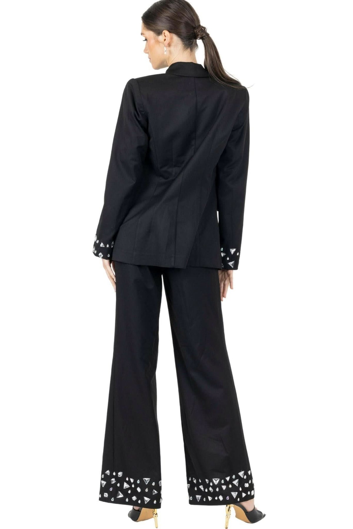 Joslin White Stone Pant In Black - Akalia