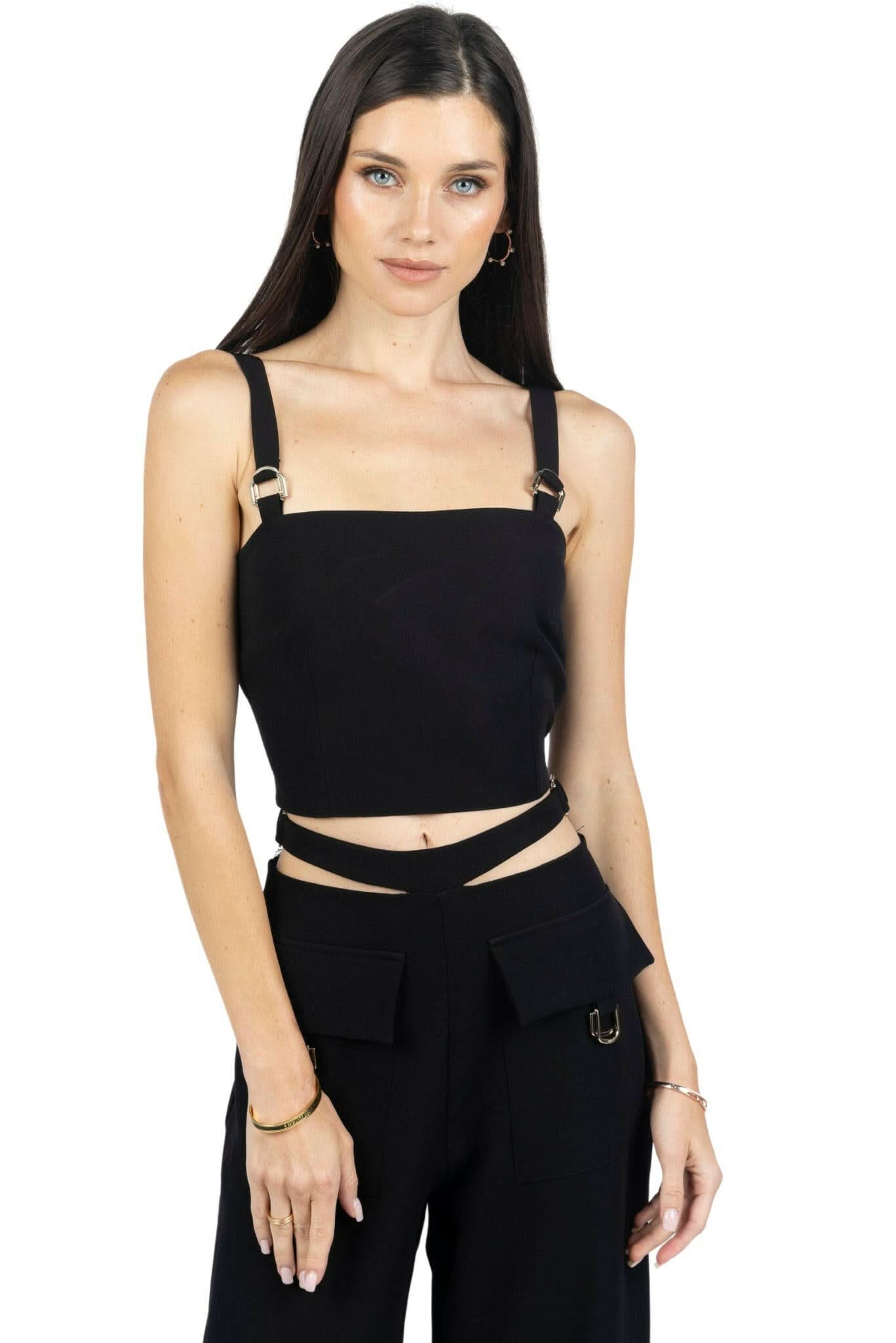 Kim Mid - Rise Women Trousers With Side Buckels - Akalia