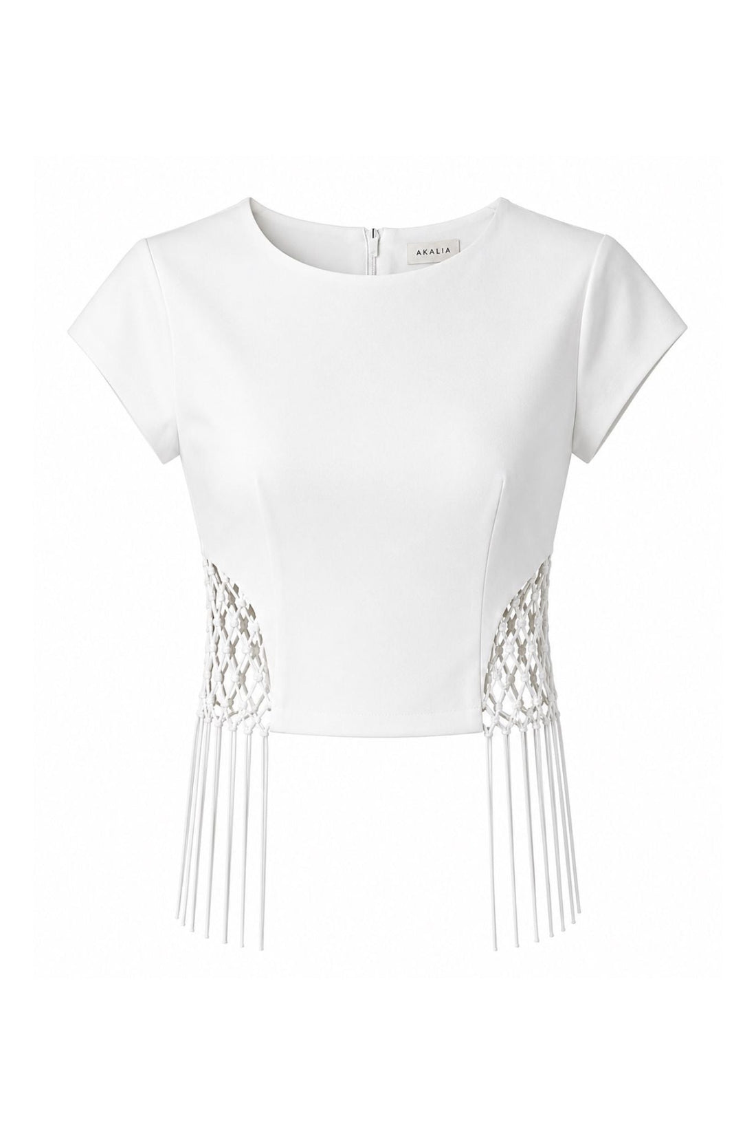 Leona fringe top in white - Akalia