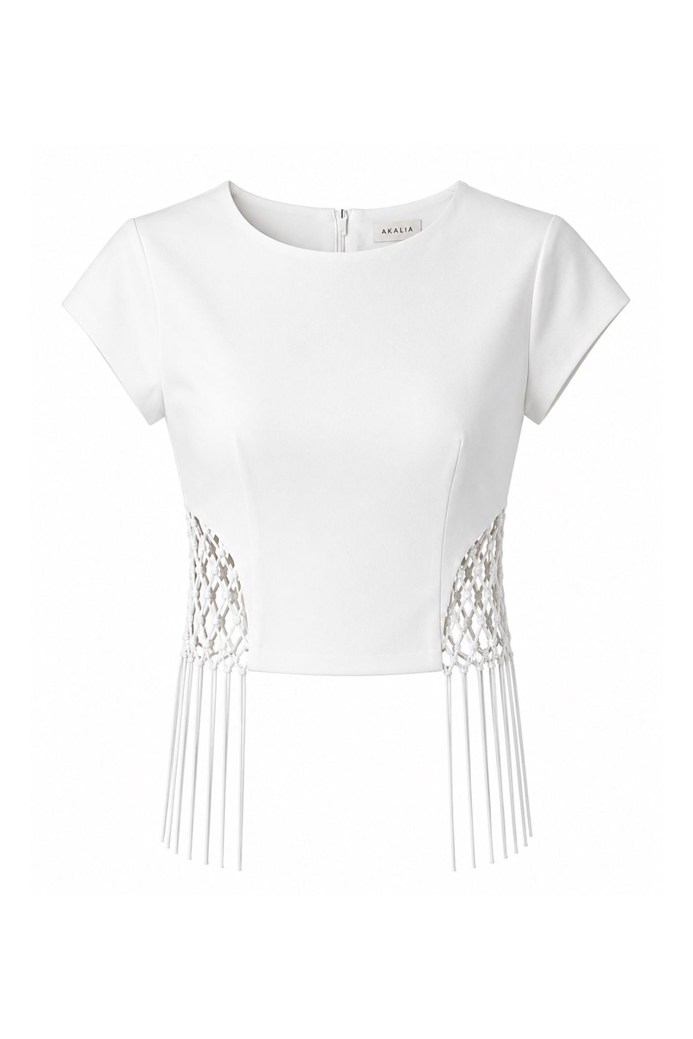 Leona fringe top in white - Akalia