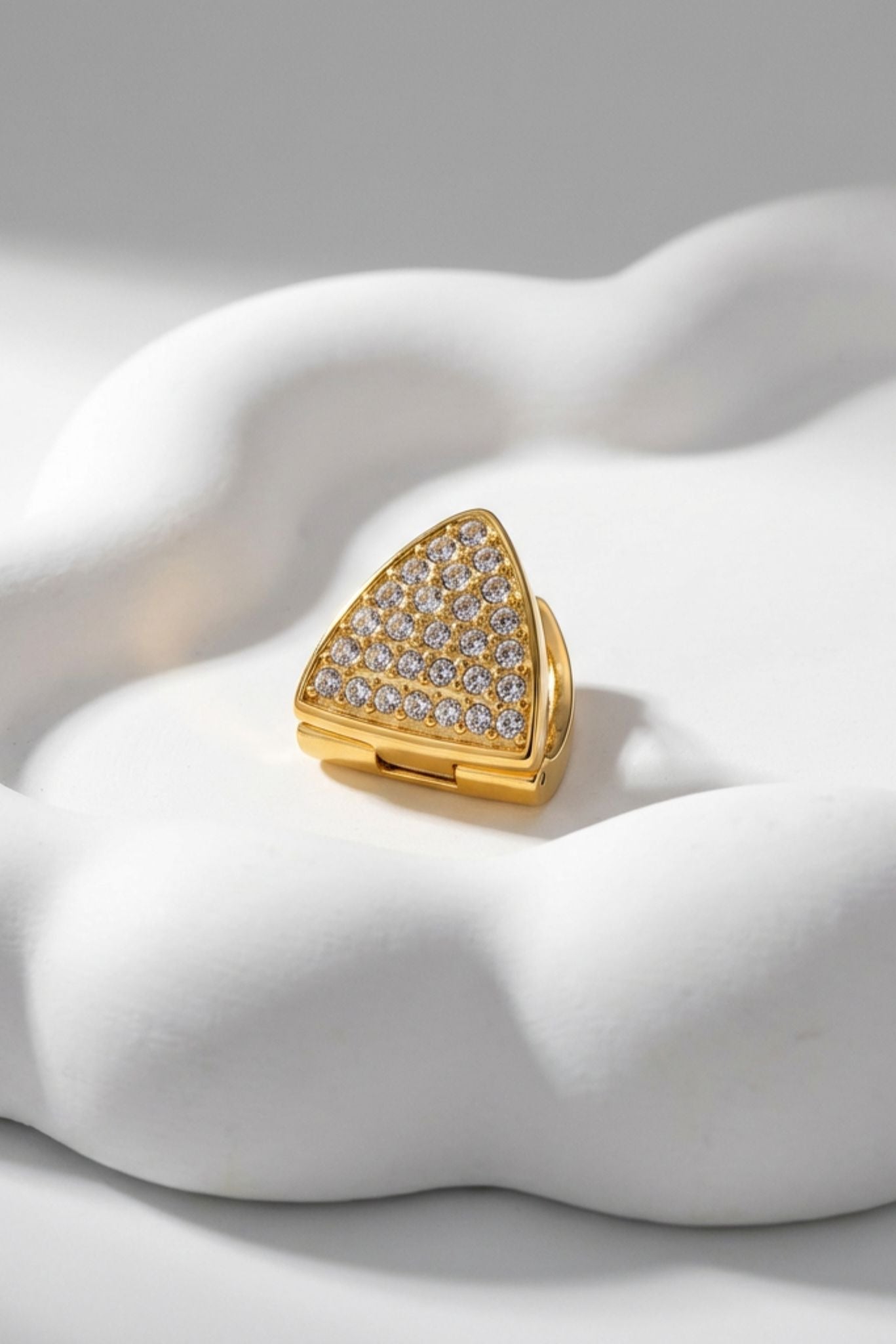 Luna Waterproof Dainty Triangle Zircon Pave Stud - Akalia