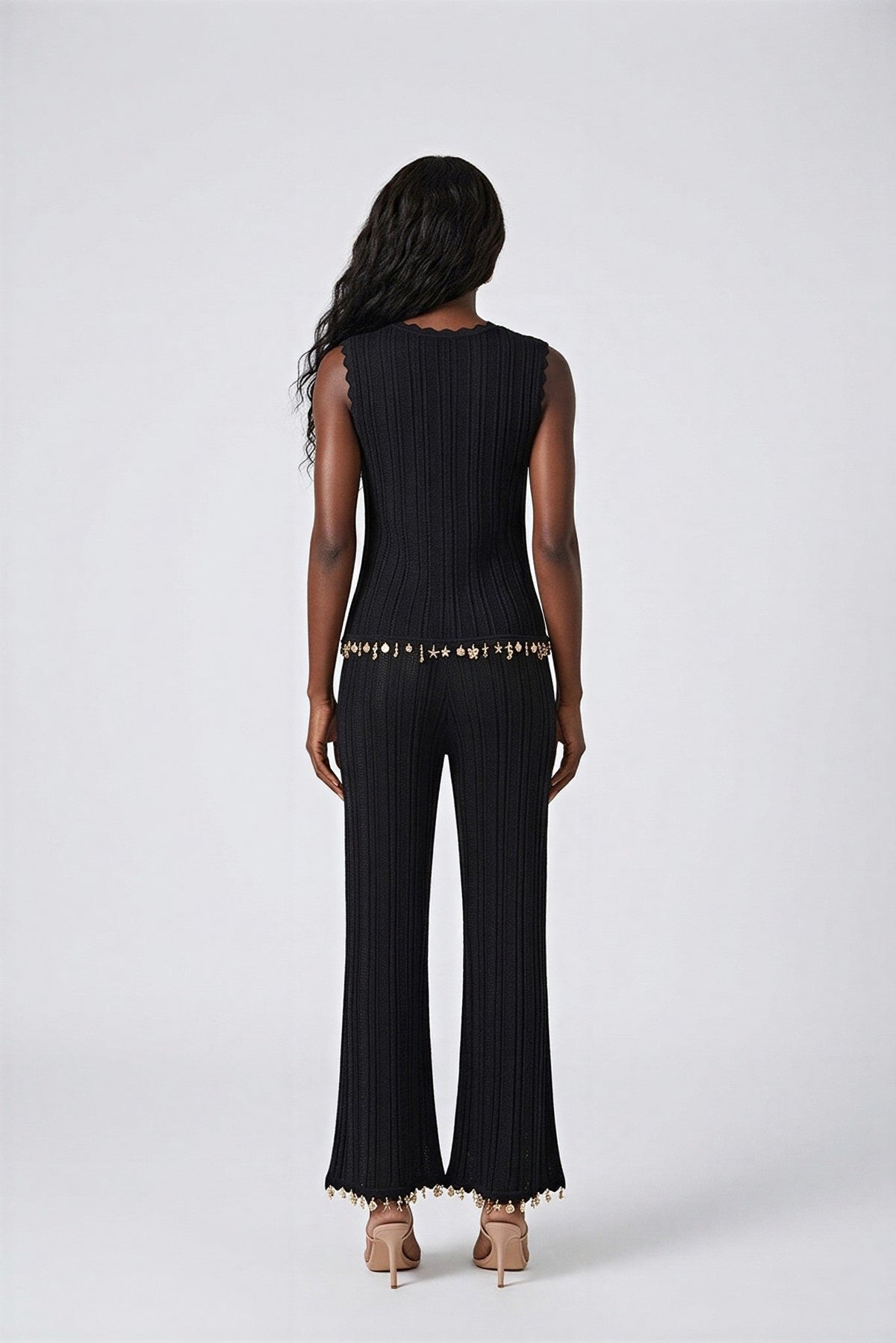 Marisa Knit Charm-Hem Vest and Pant Set - Akalia