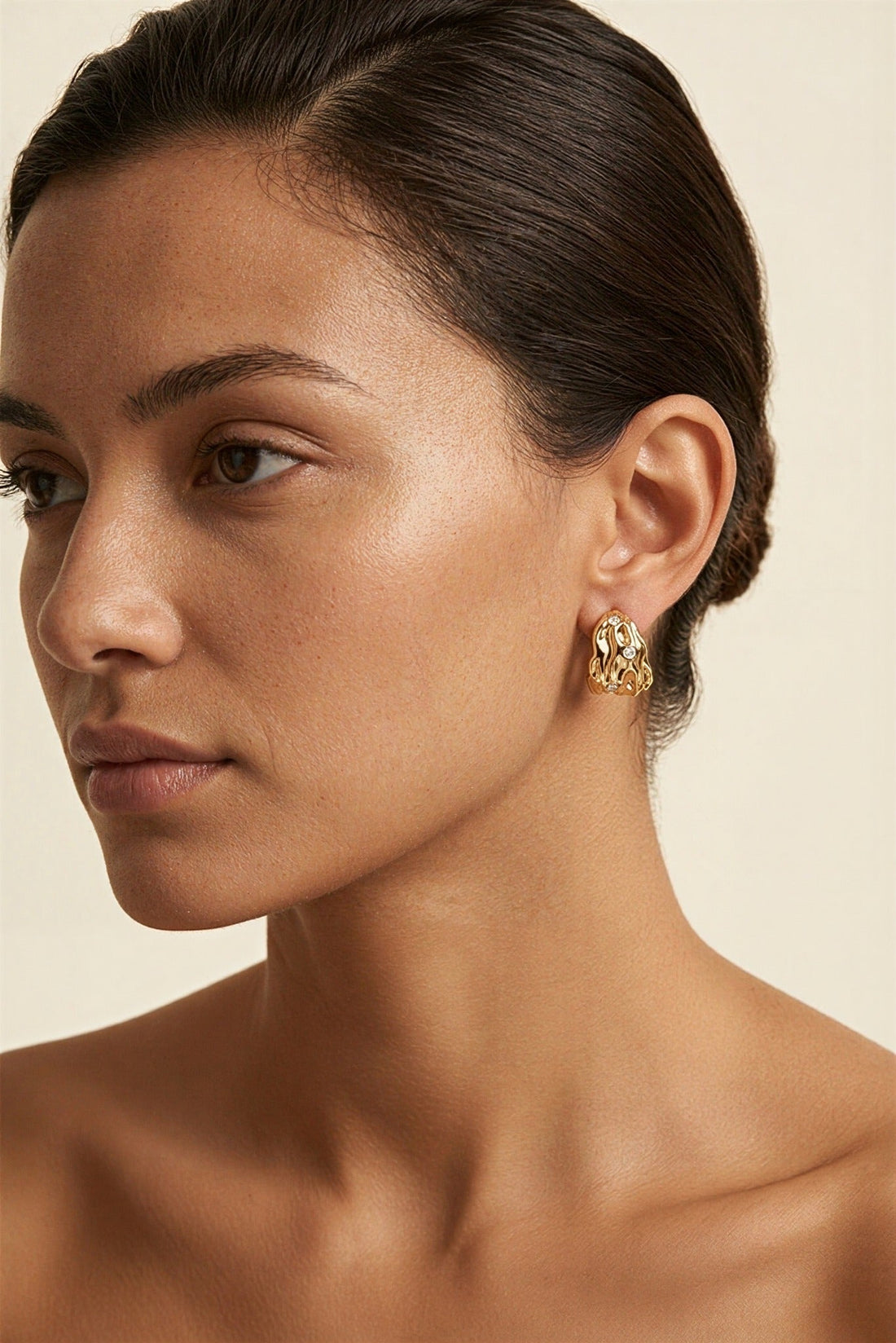 Marisol Waterproof Molten CZ Hoop Earring - Akalia