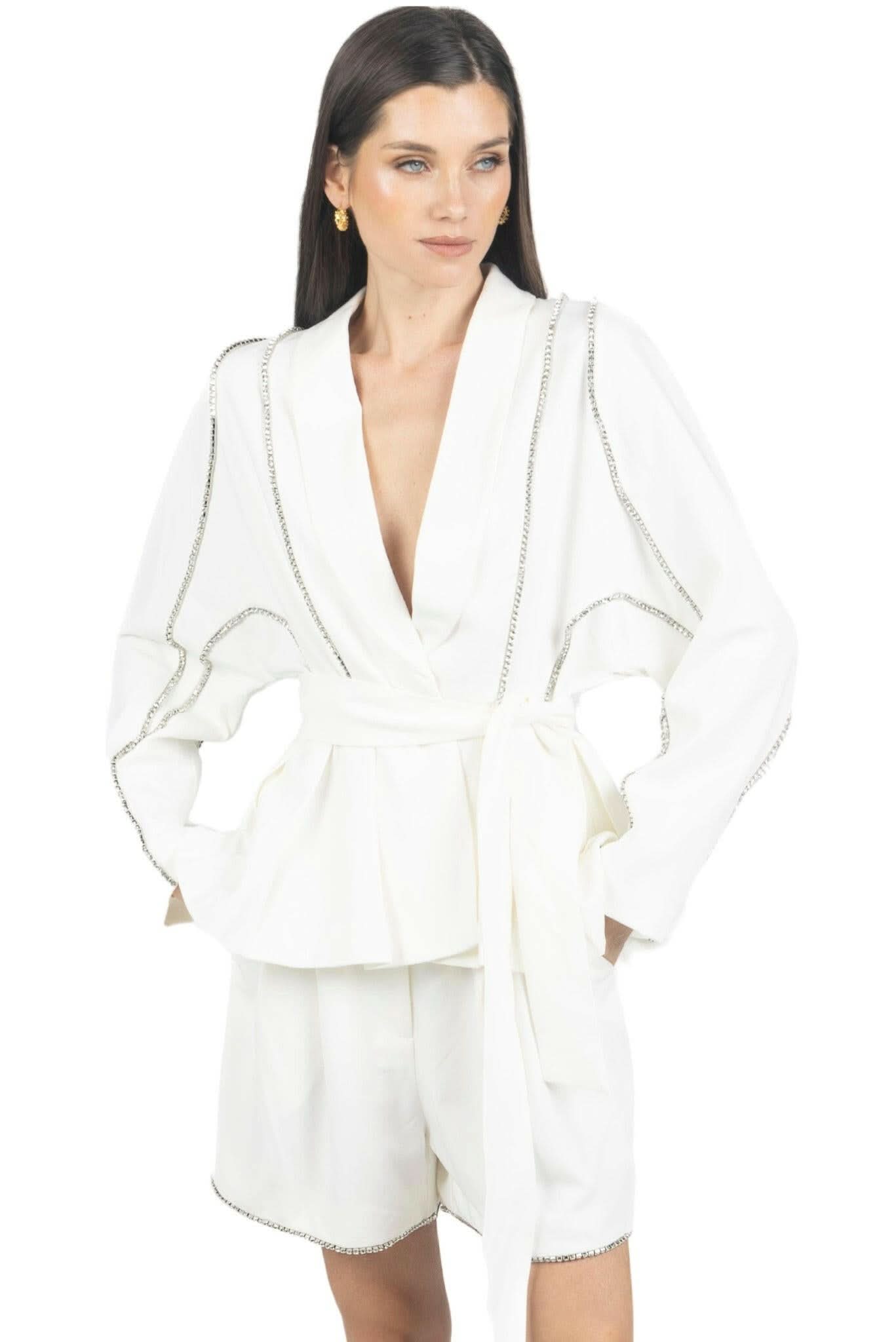 Melissa Rhinestone Oversized Shorts - Akalia