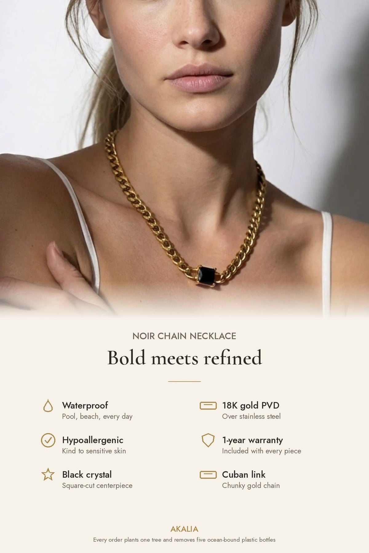 Noir Chain Necklace - Akalia