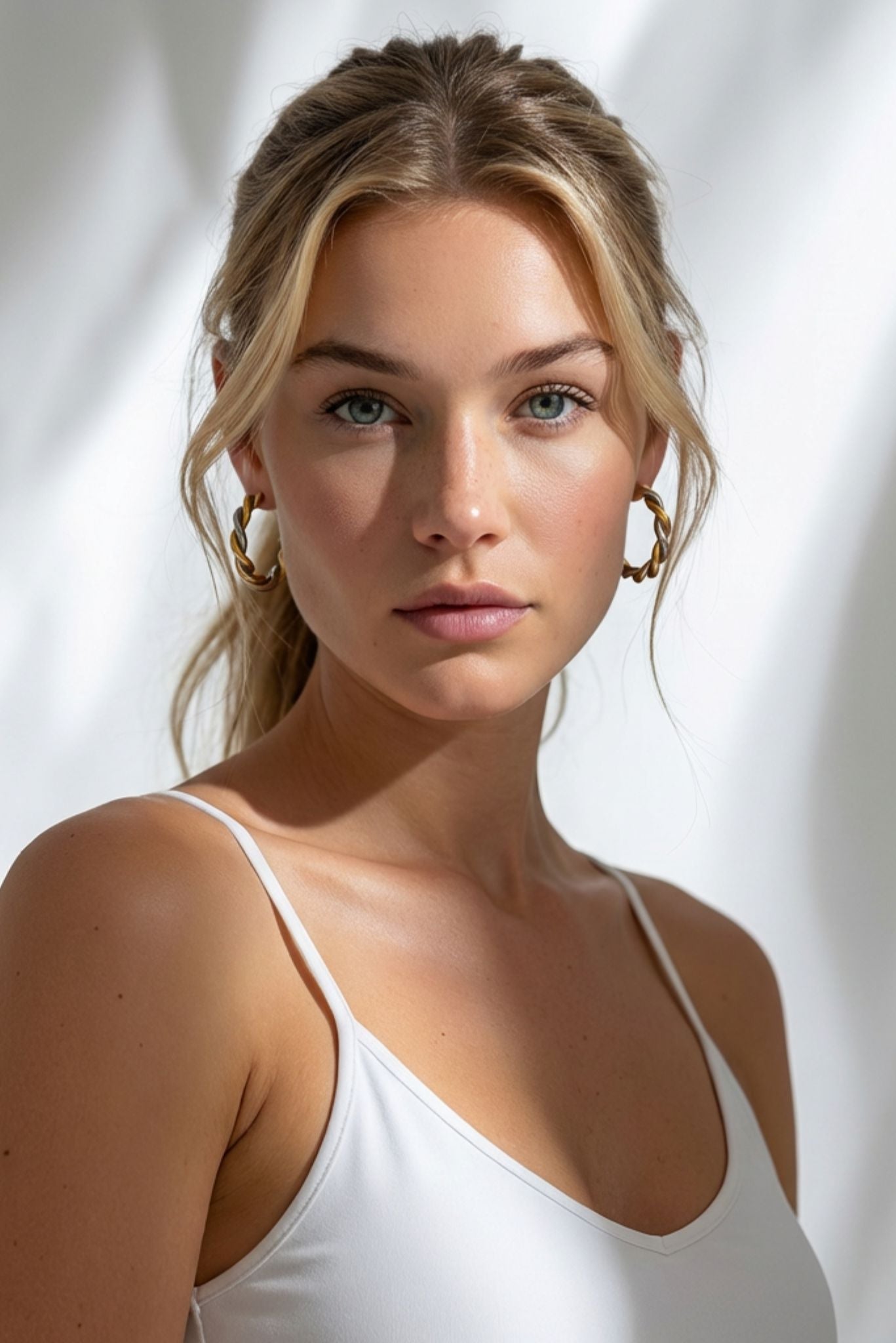 Paloma Waterproof Two - Tone Chunky Rope Hoop Earring - Akalia