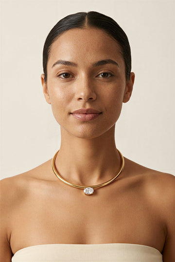 Sabine Waterproof CZ Collar Necklace - Akalia