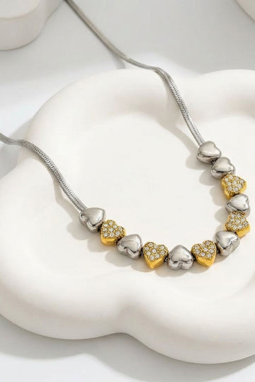 Sienna Waterproof Heart Teardrop Y - Necklace Two Tone - Akalia