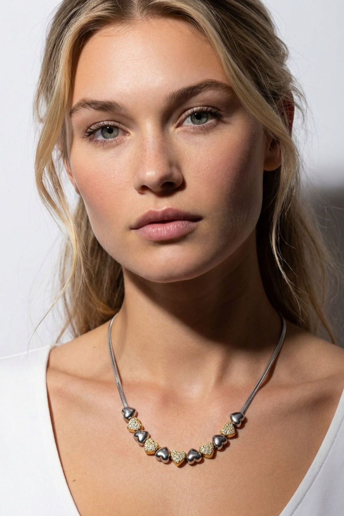 Sienna Waterproof Heart Teardrop Y - Necklace Two Tone - Akalia