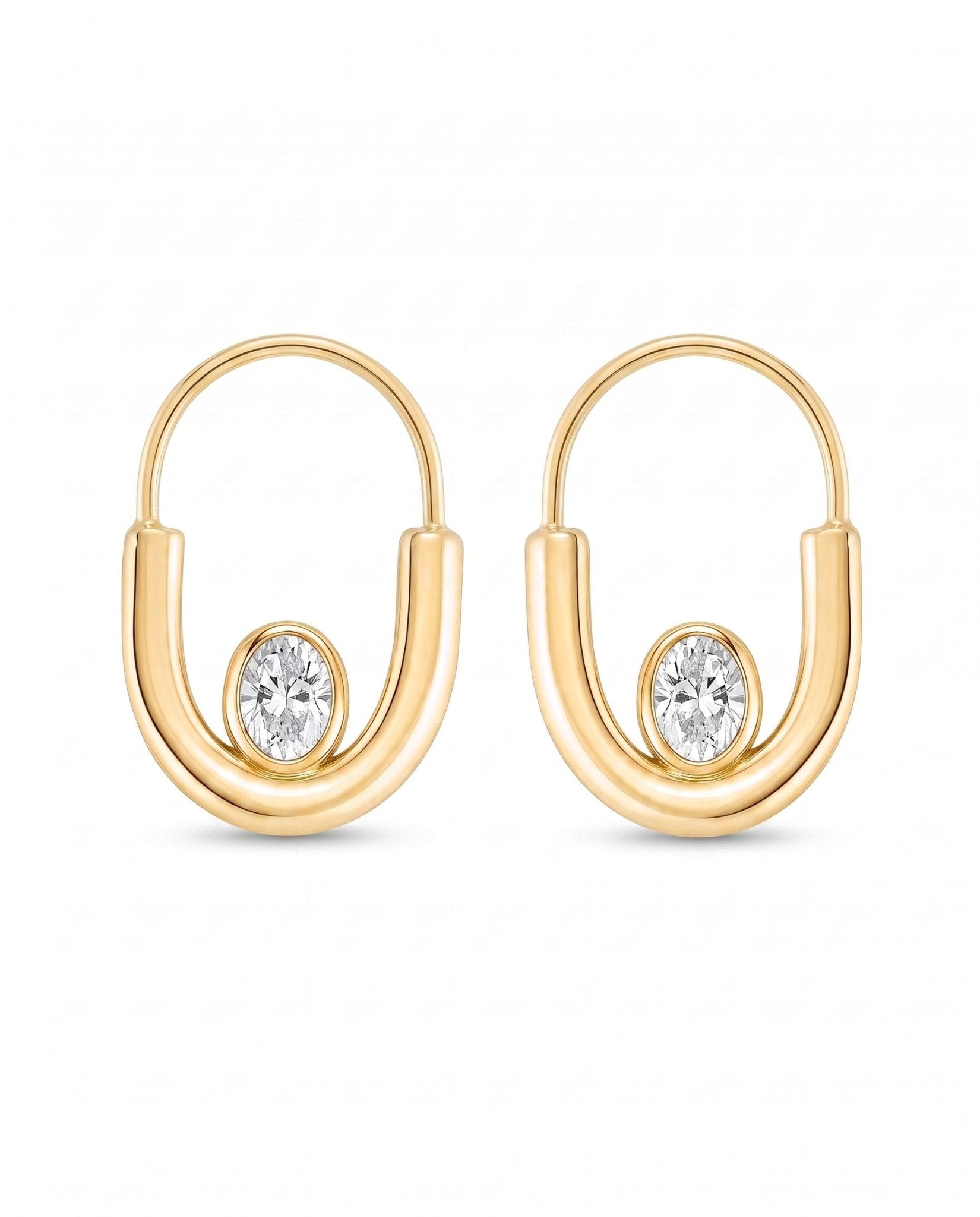 Solene Waterproof Floating Crystal Hoop Earring - Akalia