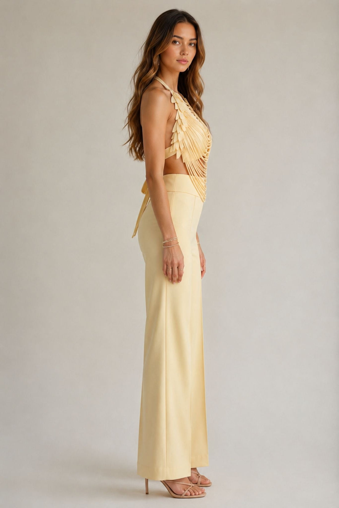 The Aurelia Draped Petal Halter Top - Akalia