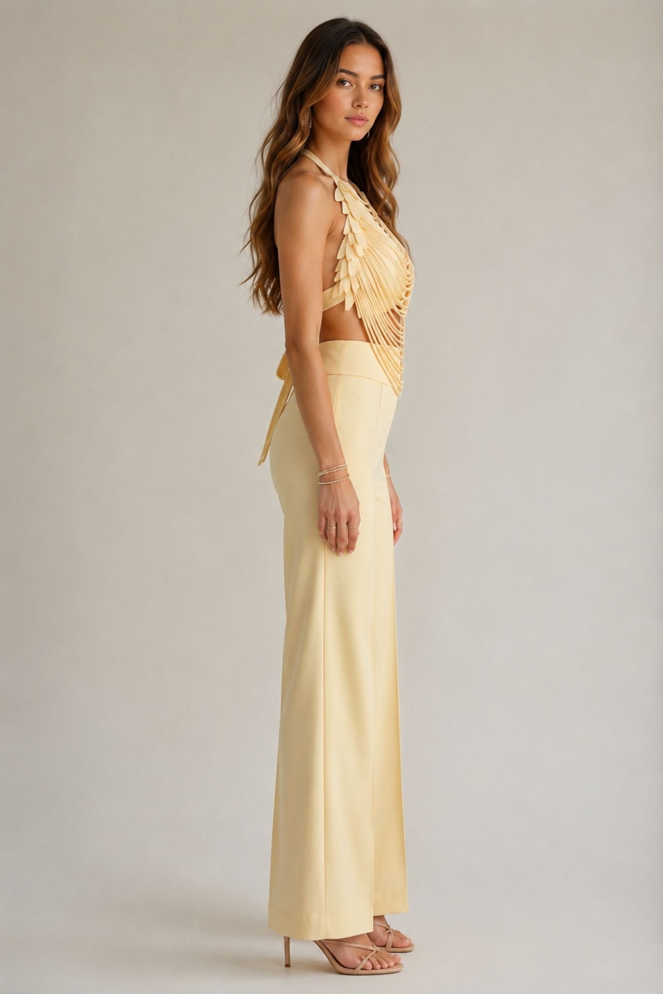 The Aurelia Draped Petal Halter Top - Akalia