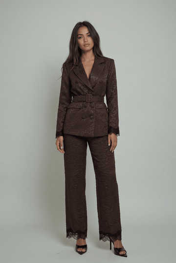 The Maison Jacquard Belted Blazer - Akalia