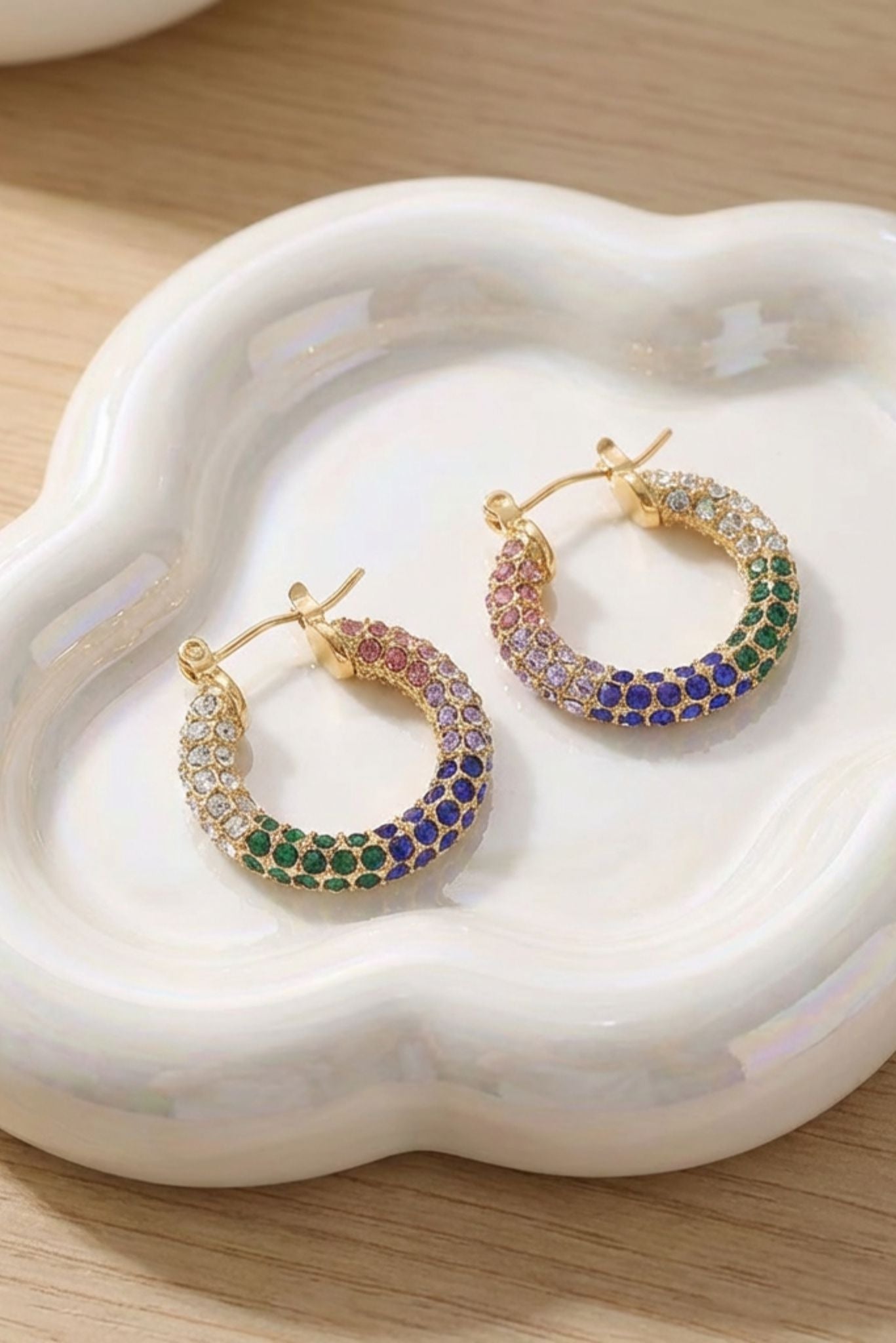 Vivienne Waterproof Rhinestone Statement Hoop - Akalia